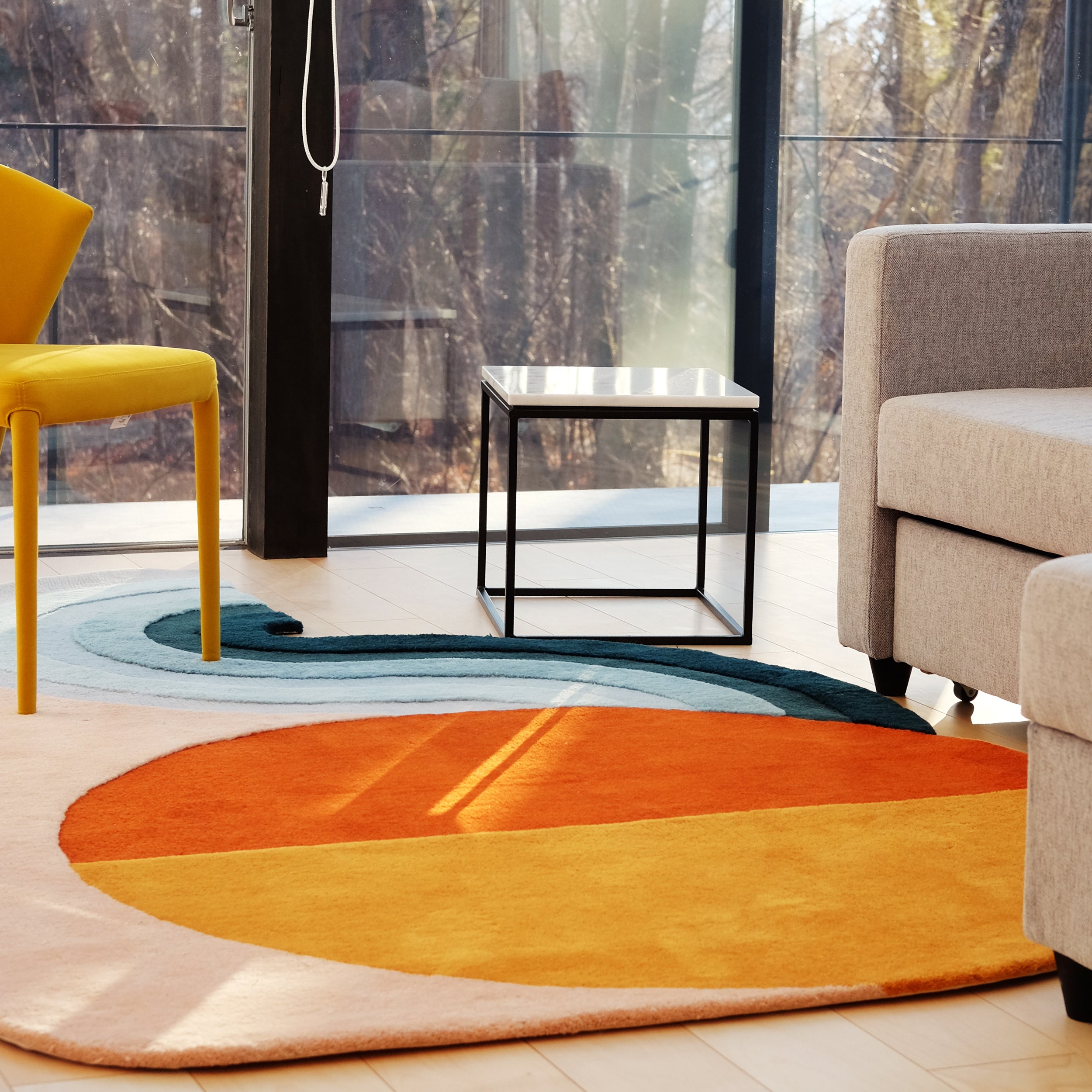 Wavy Gradient Rug - Orange x Yellow