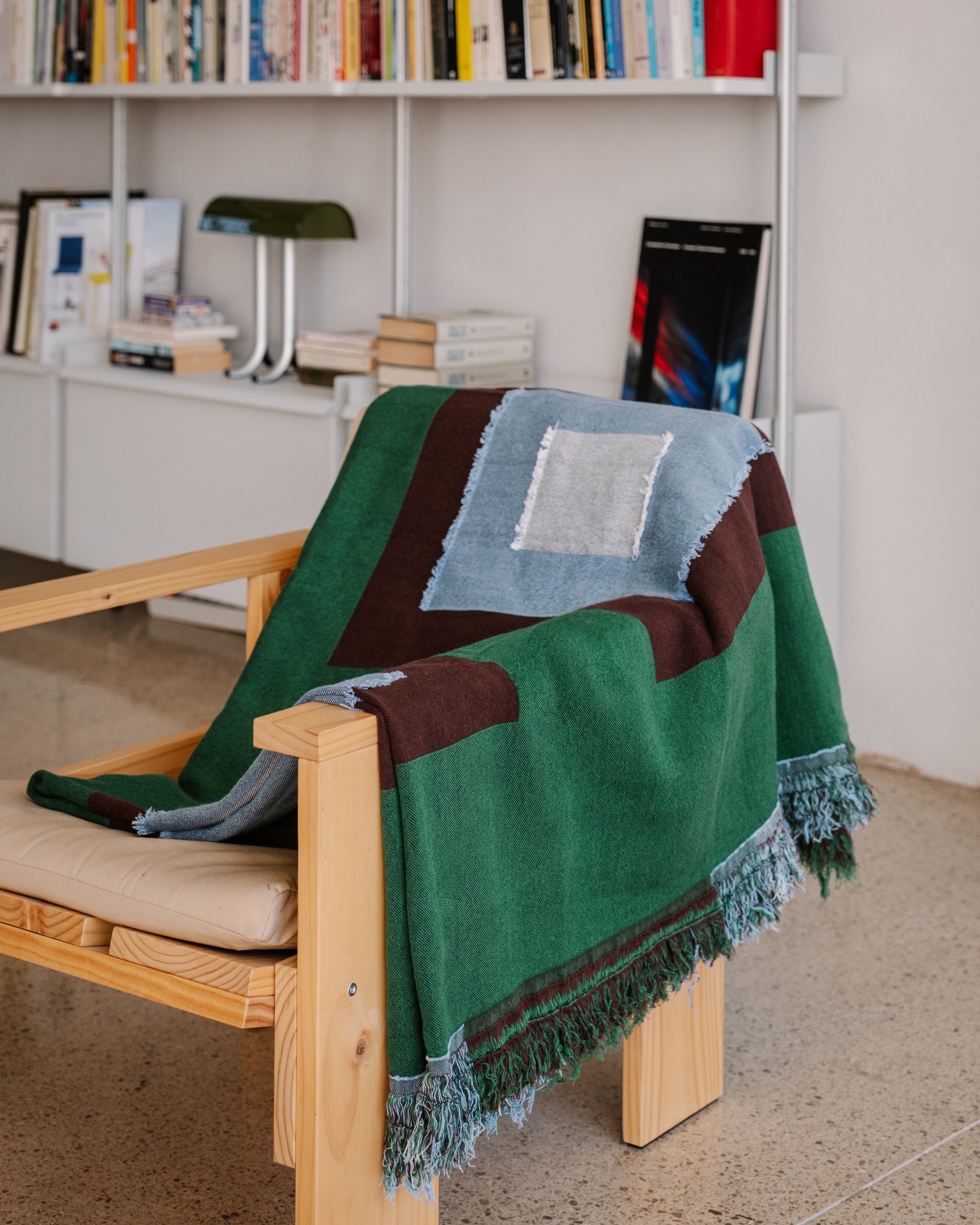 Square Tiles Woven Sashiko Blanket