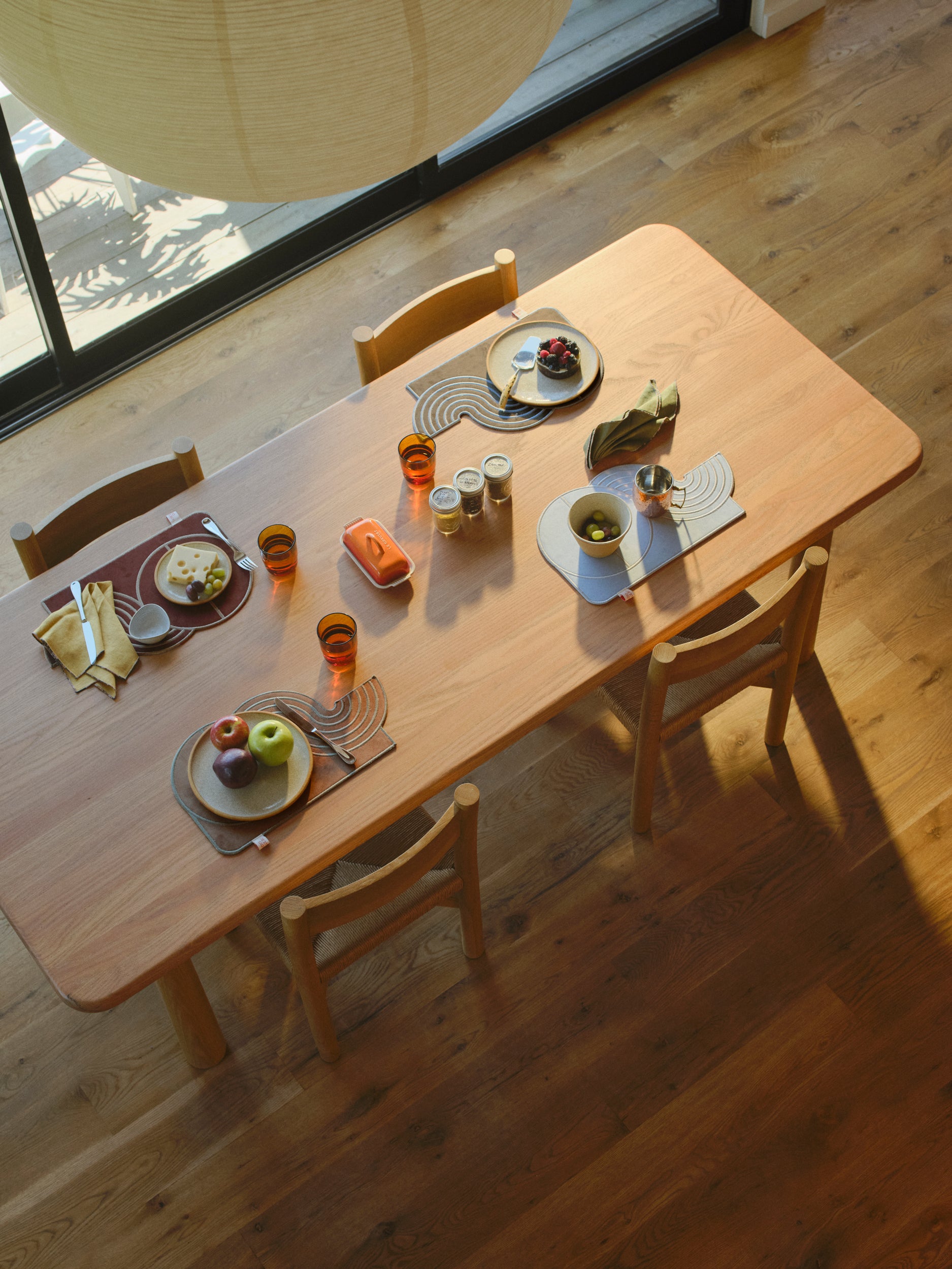 【Limited】Wavy Split Leather Placemats - Set of 4 / Mediterranean Mirage