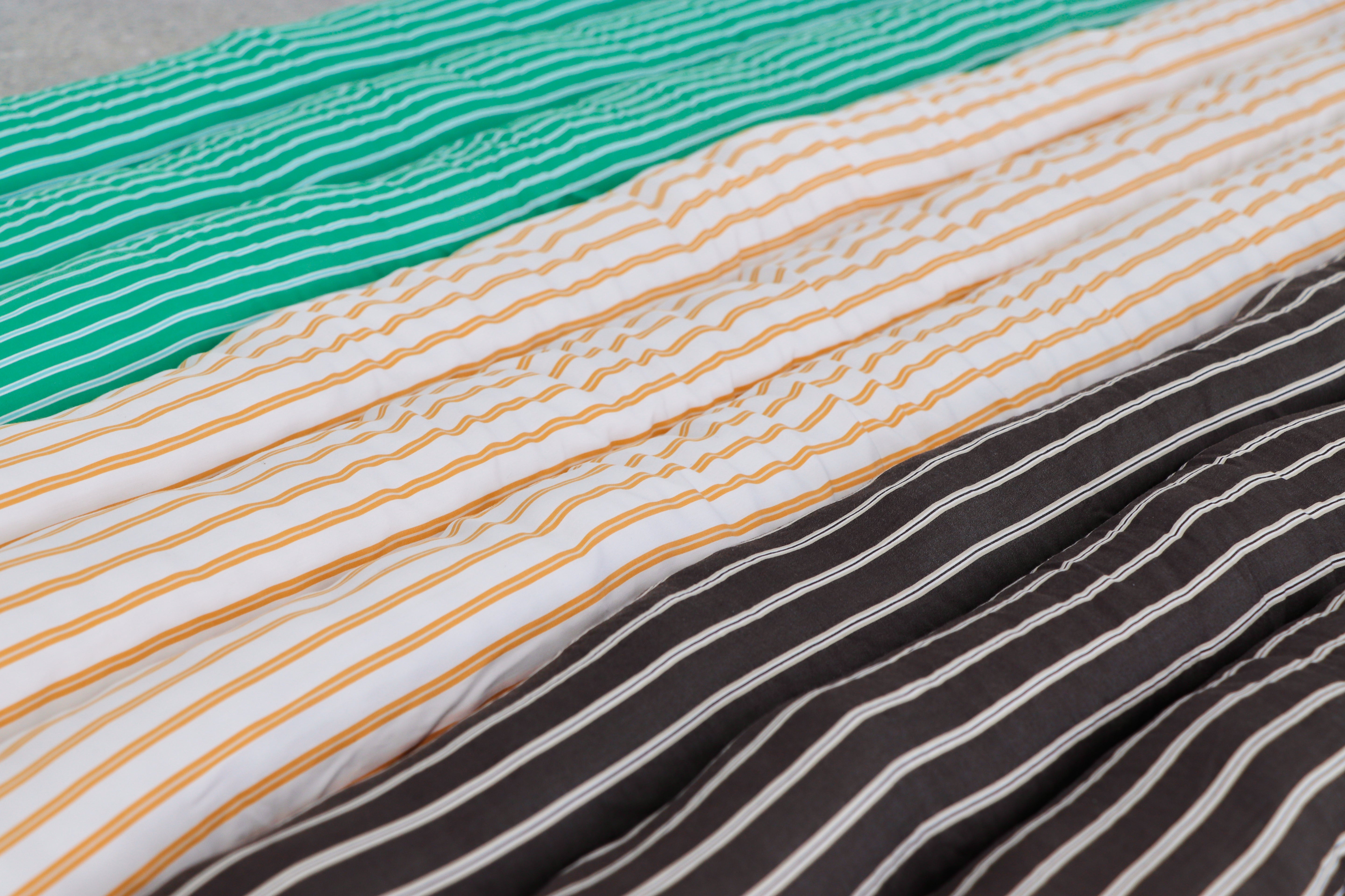 Musubi Cushion - Cotton | Double Stripe White x Butter Yellow