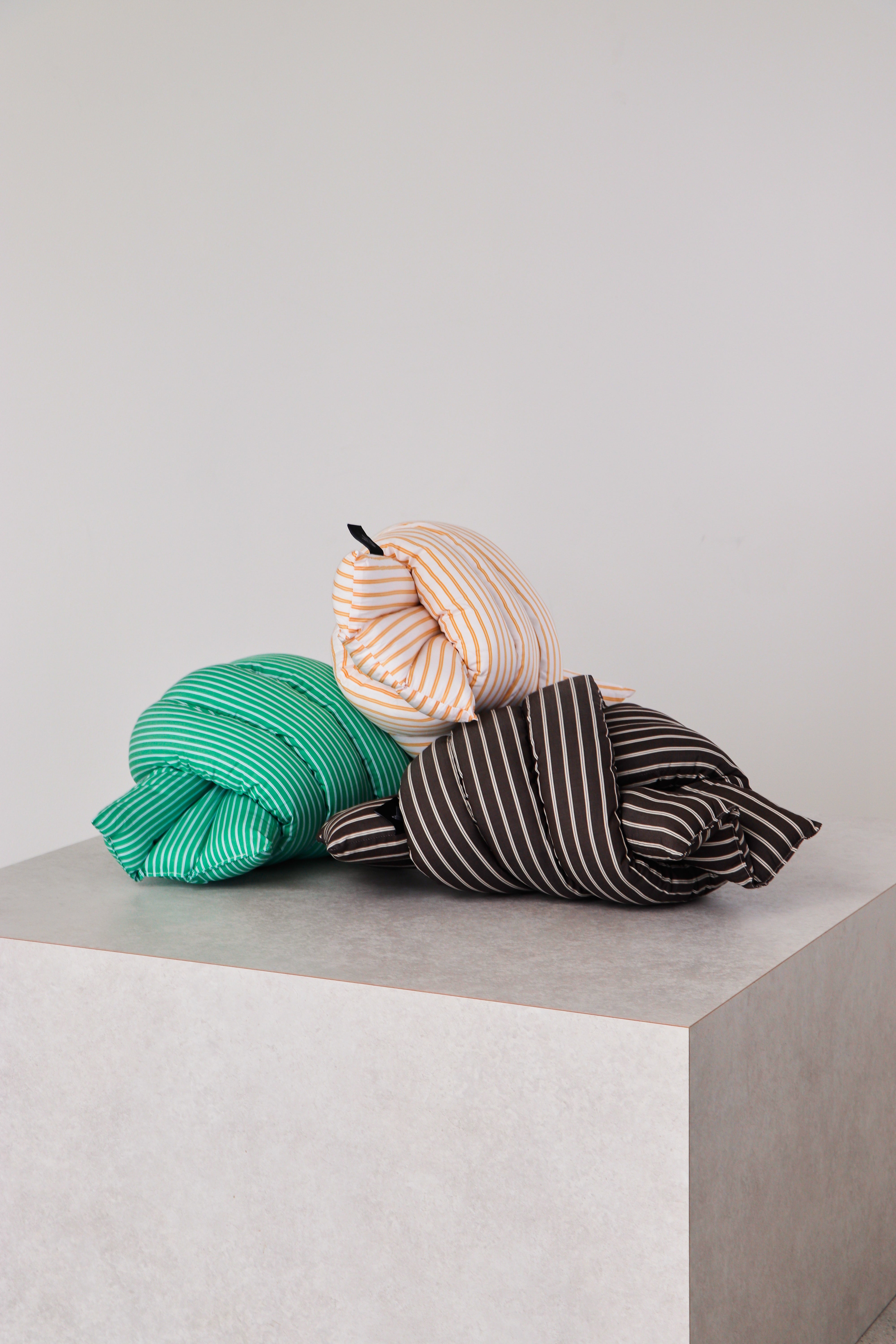 Musubi Cushion - Cotton | Double Stripe Lettuce Green x Pucific Blue