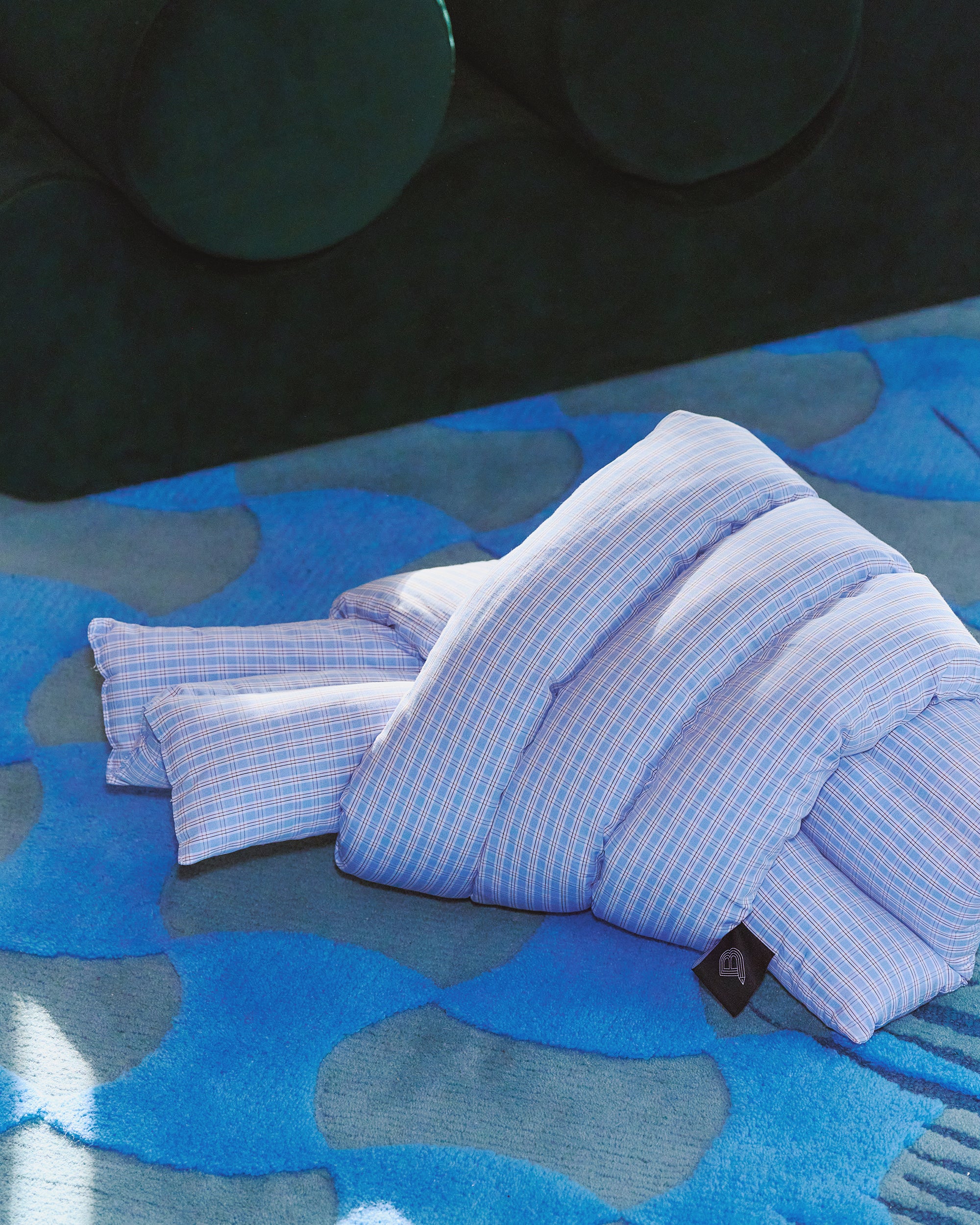 Musubi Cushion – Cotton Checks | Poolside Stripe