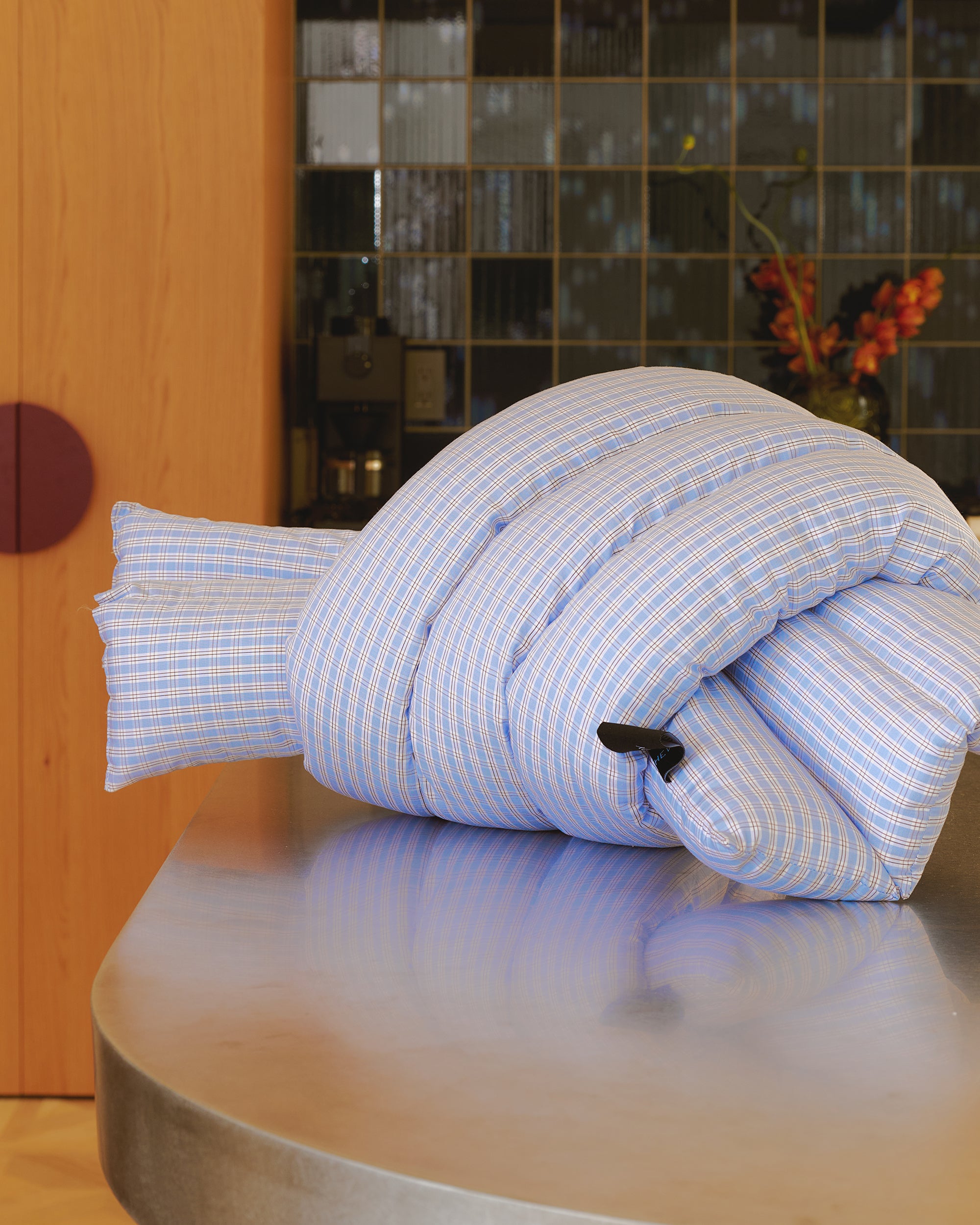 Musubi Cushion – Cotton Checks | Poolside Stripe