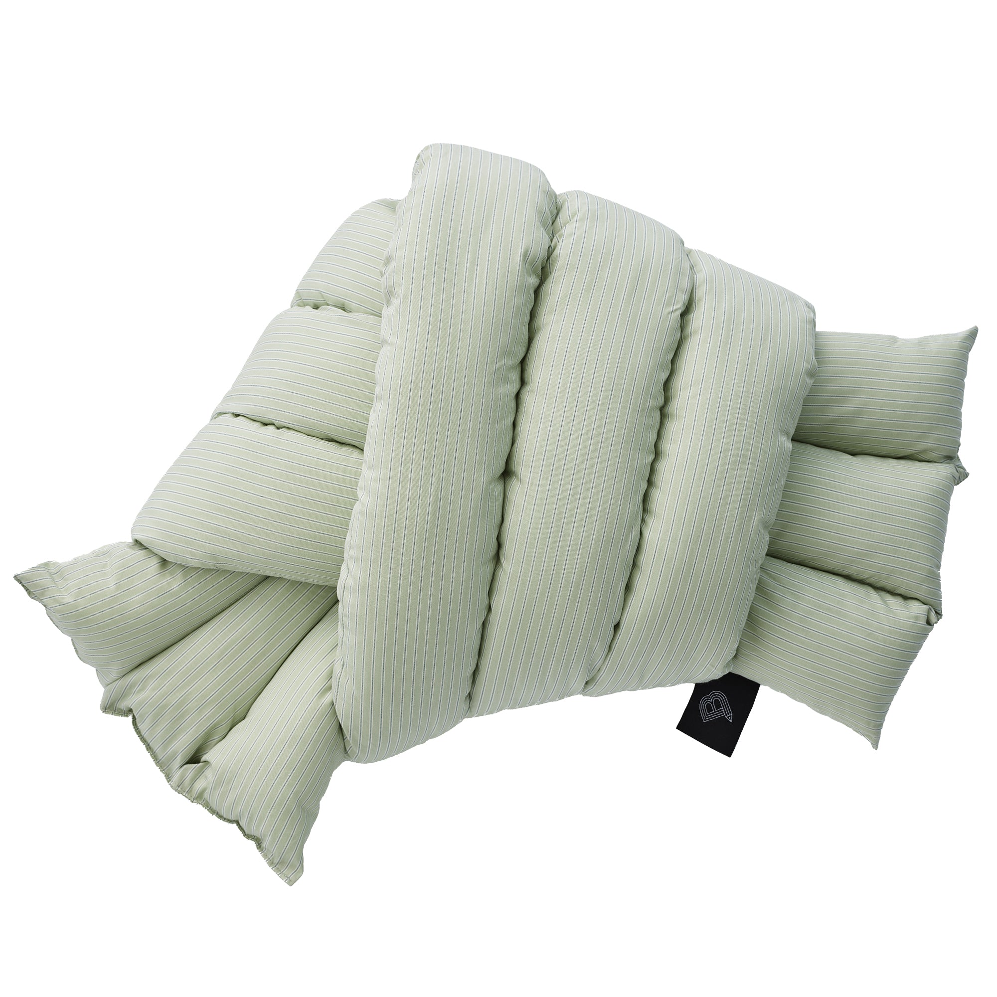 Musubi Cushion - Cotton Triple Stripe | Harvest Green