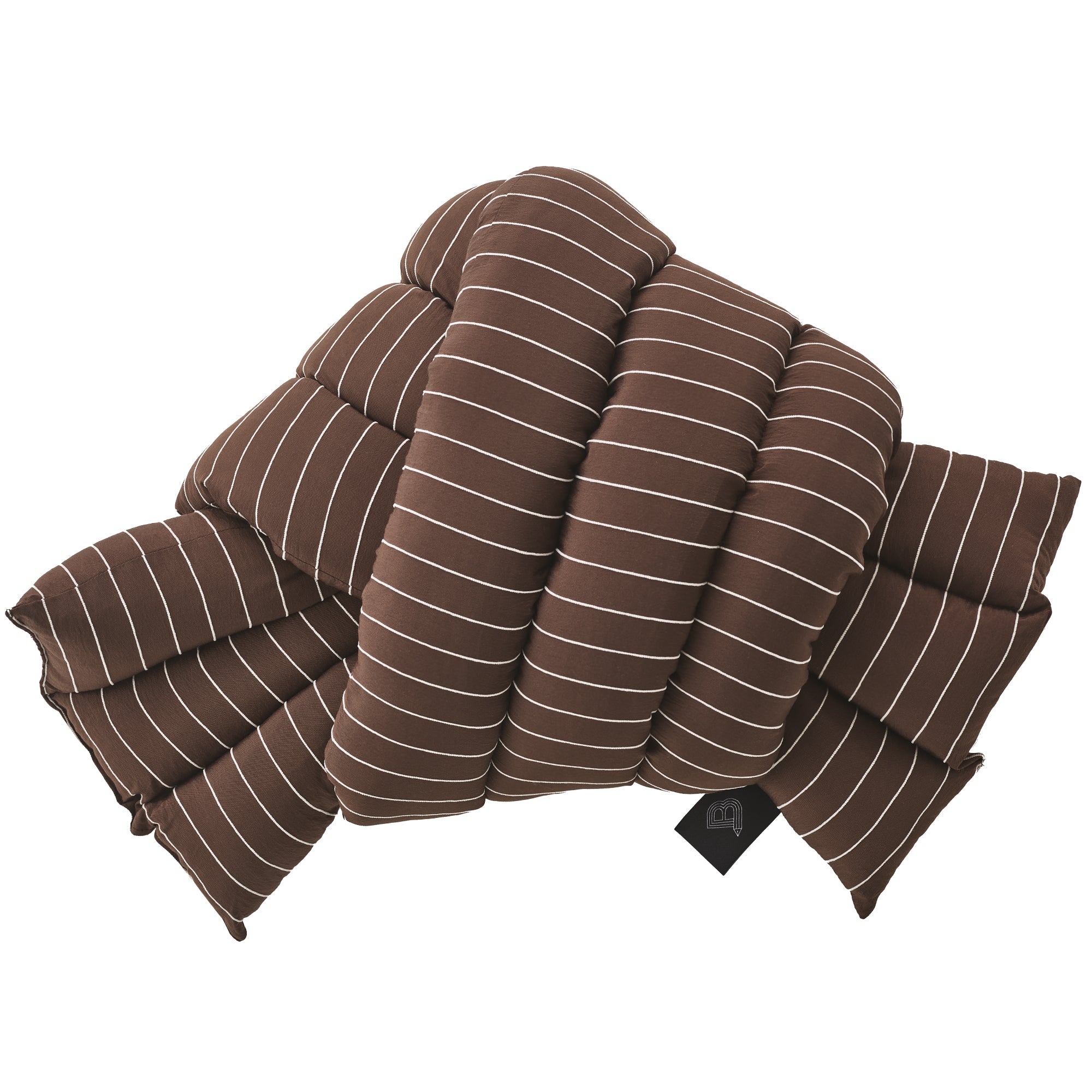 Musubi Cushion – Rayon Mole Border | Ottoman Coffee