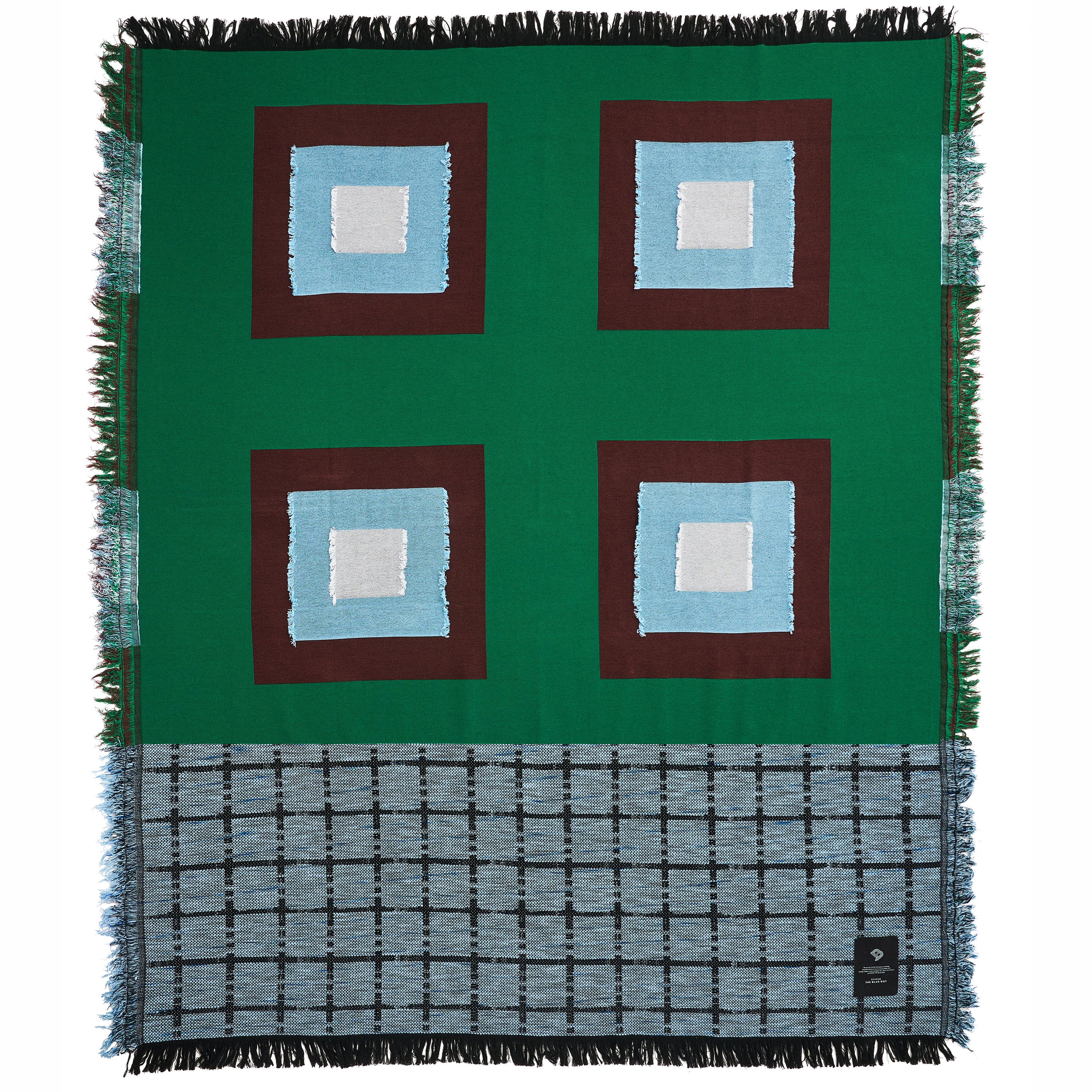 Square Tiles Woven Sashiko Blanket