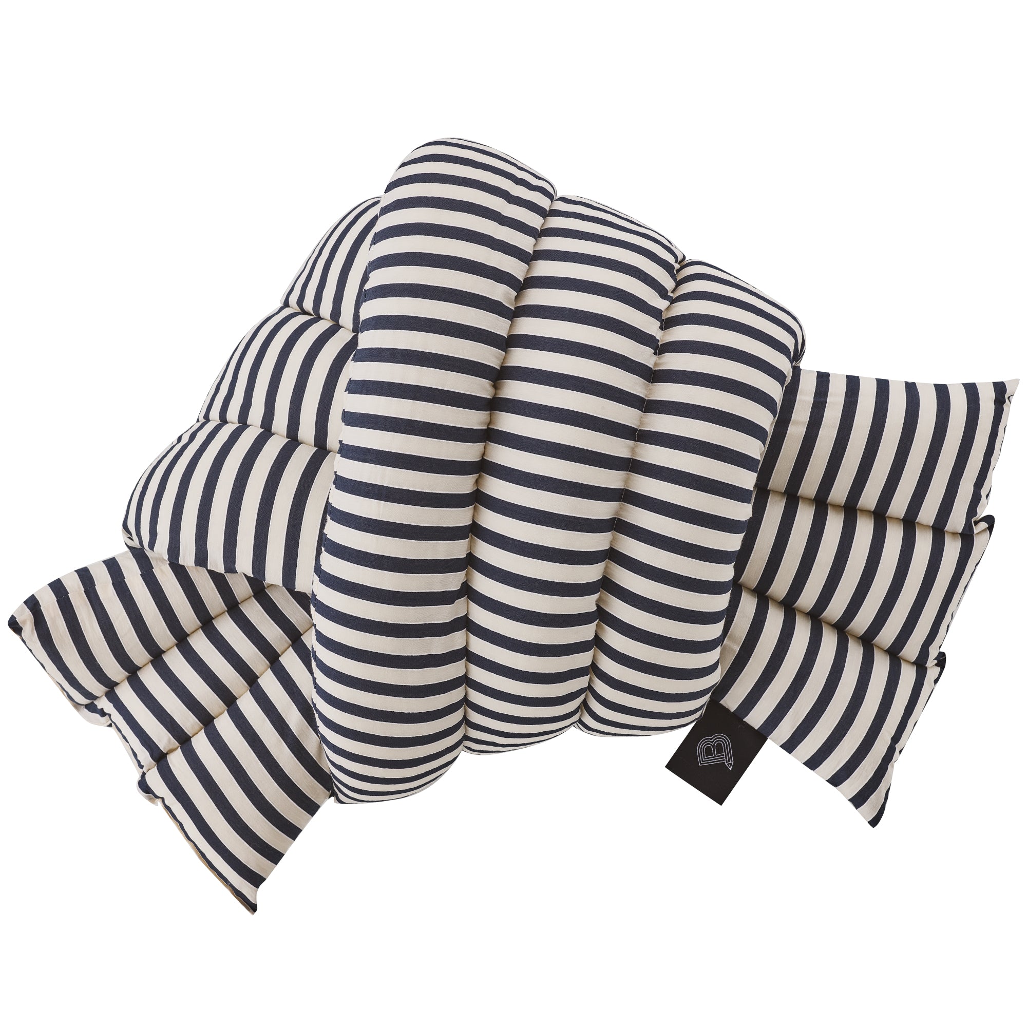 Musubi Cushion - Cotton Borders | Aegean Navy