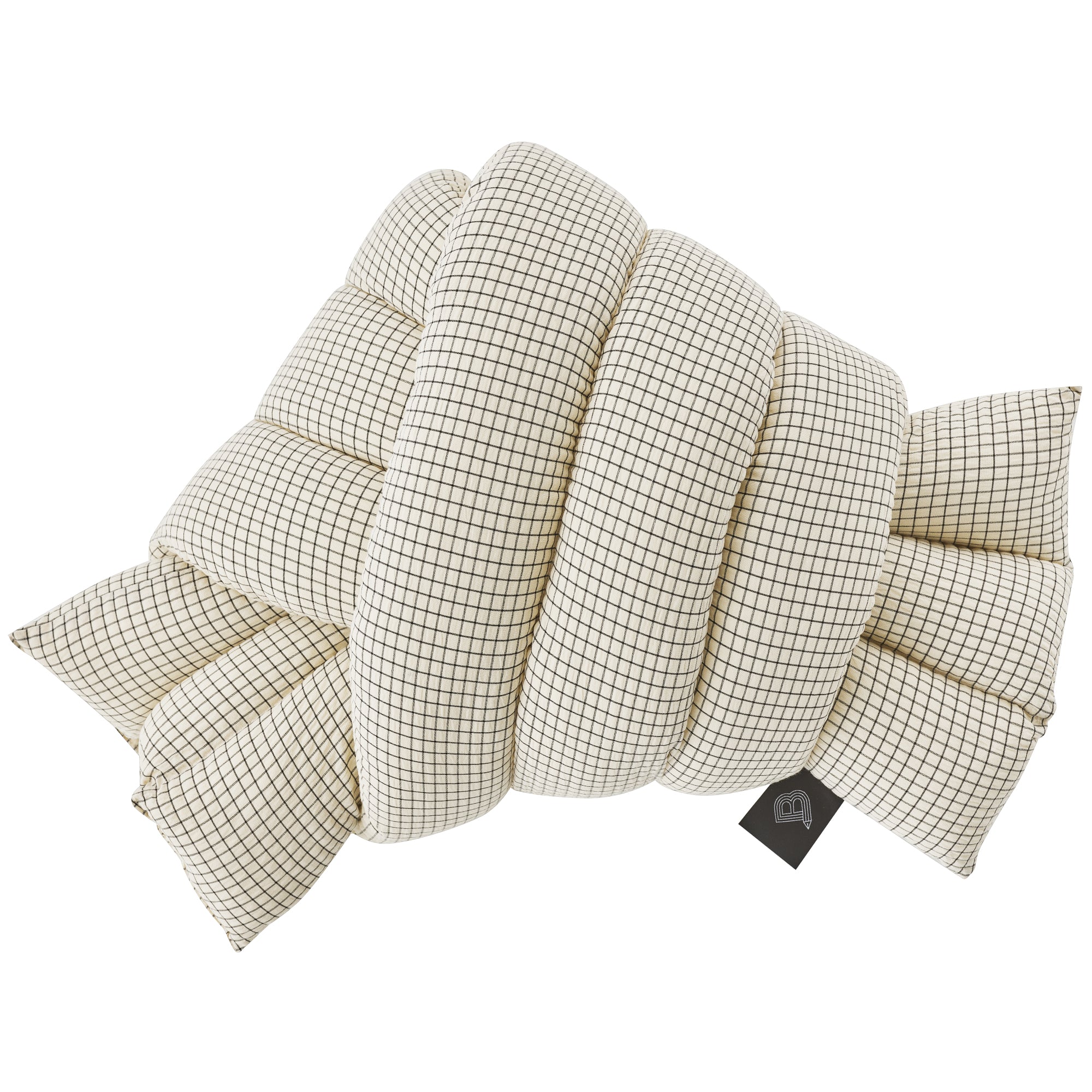 Musubi Cushion – Cotton Checks | Ivory Piazza