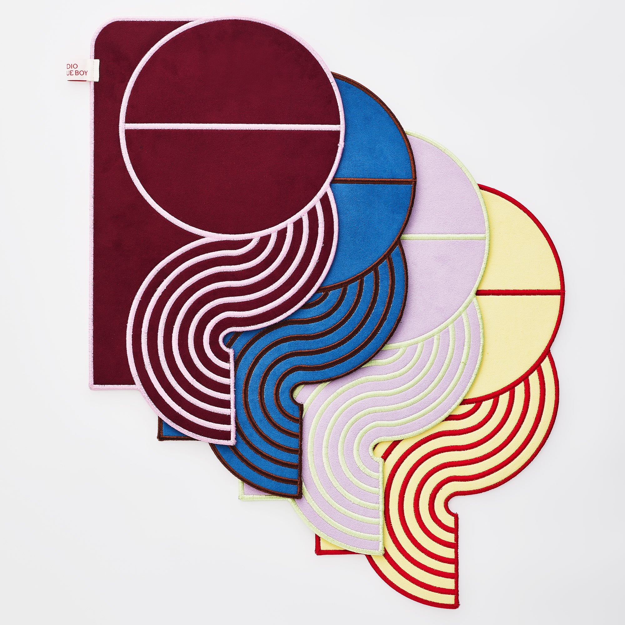 Wavy Split Leather Placemats - Set of 4