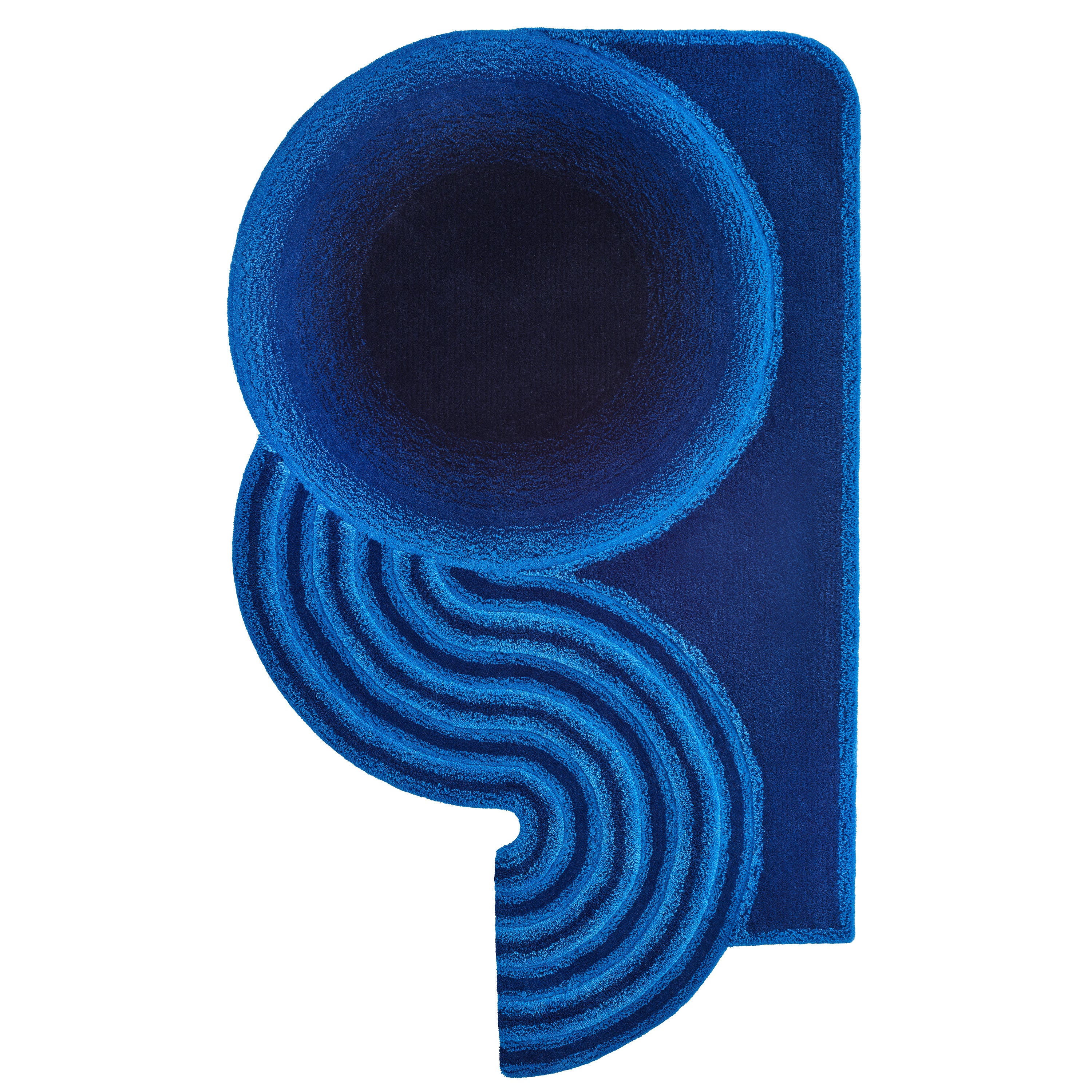 Wavy Gradient Rug Medium - Navy Fade