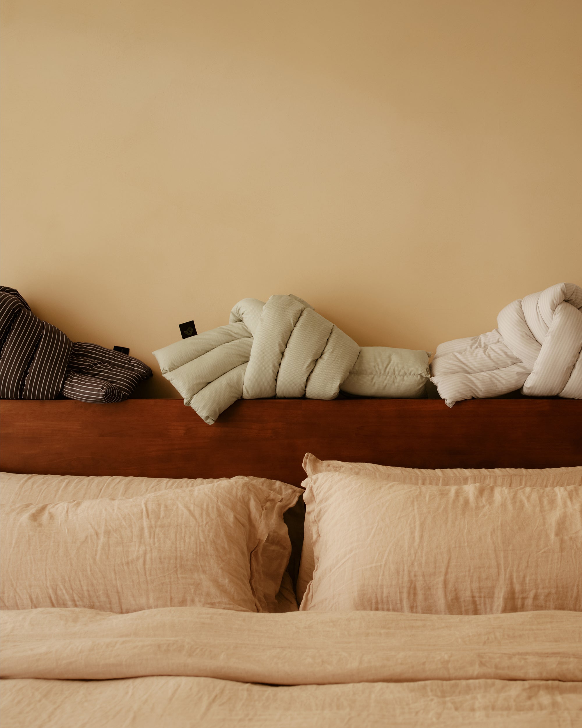 Musubi Cushion - Cotton Triple Stripe | Harvest Green