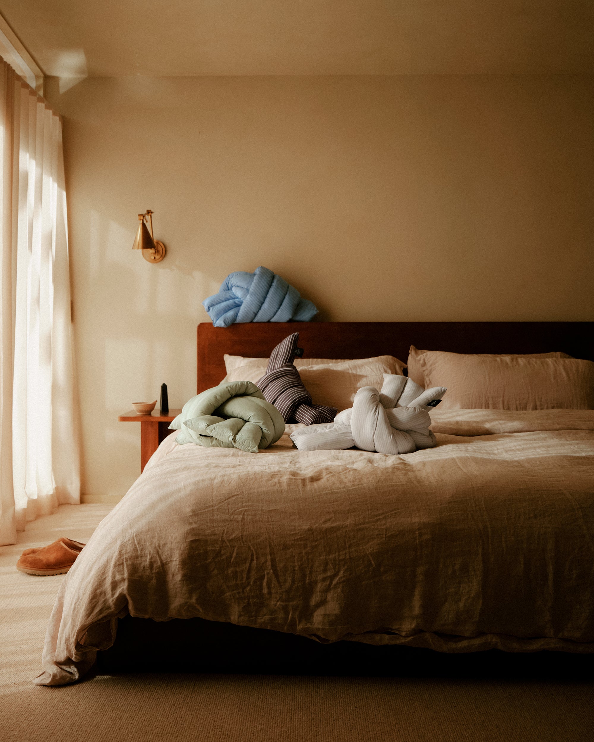 Musubi Cushion - Cotton Quattro Stripe | Gray Sky