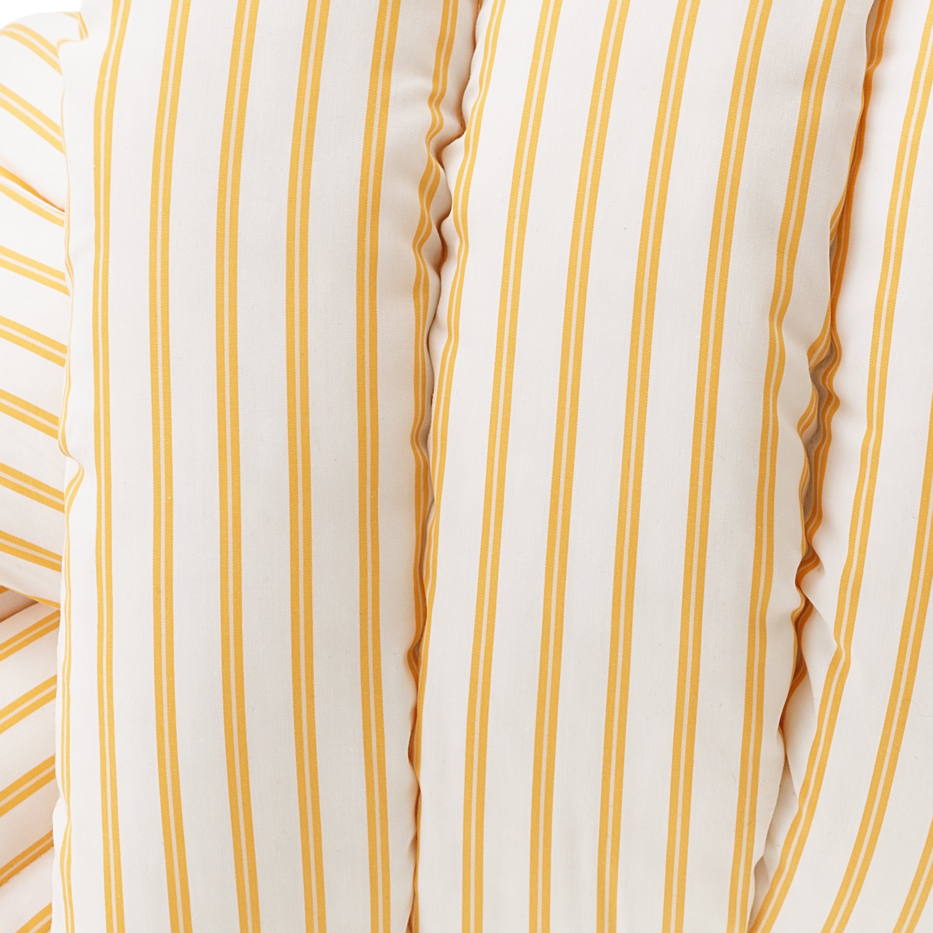 Musubi Cushion - Cotton | Double Stripe White x Butter Yellow