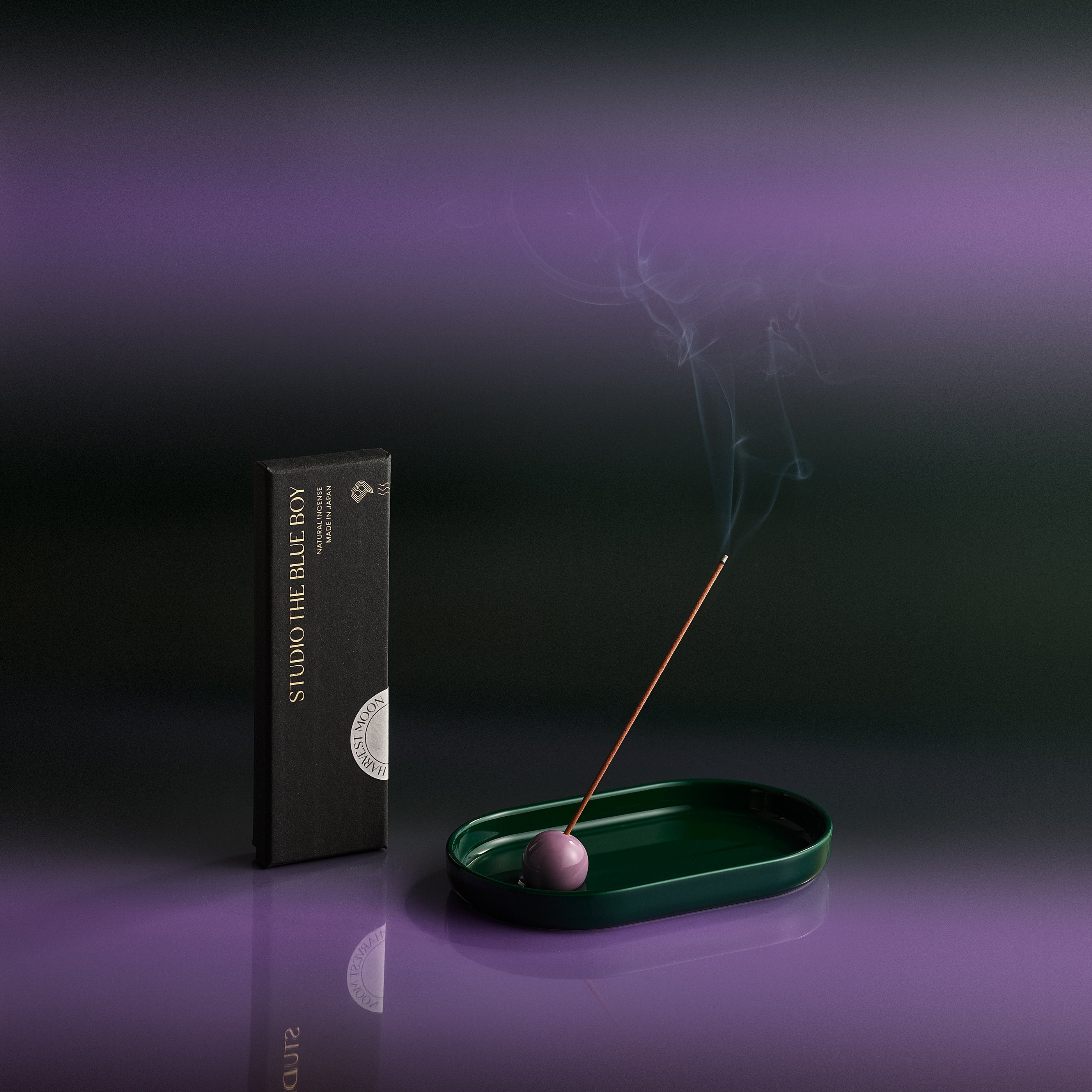 Incense holder（Hasamiyaki）- Dark Forest x Lavender