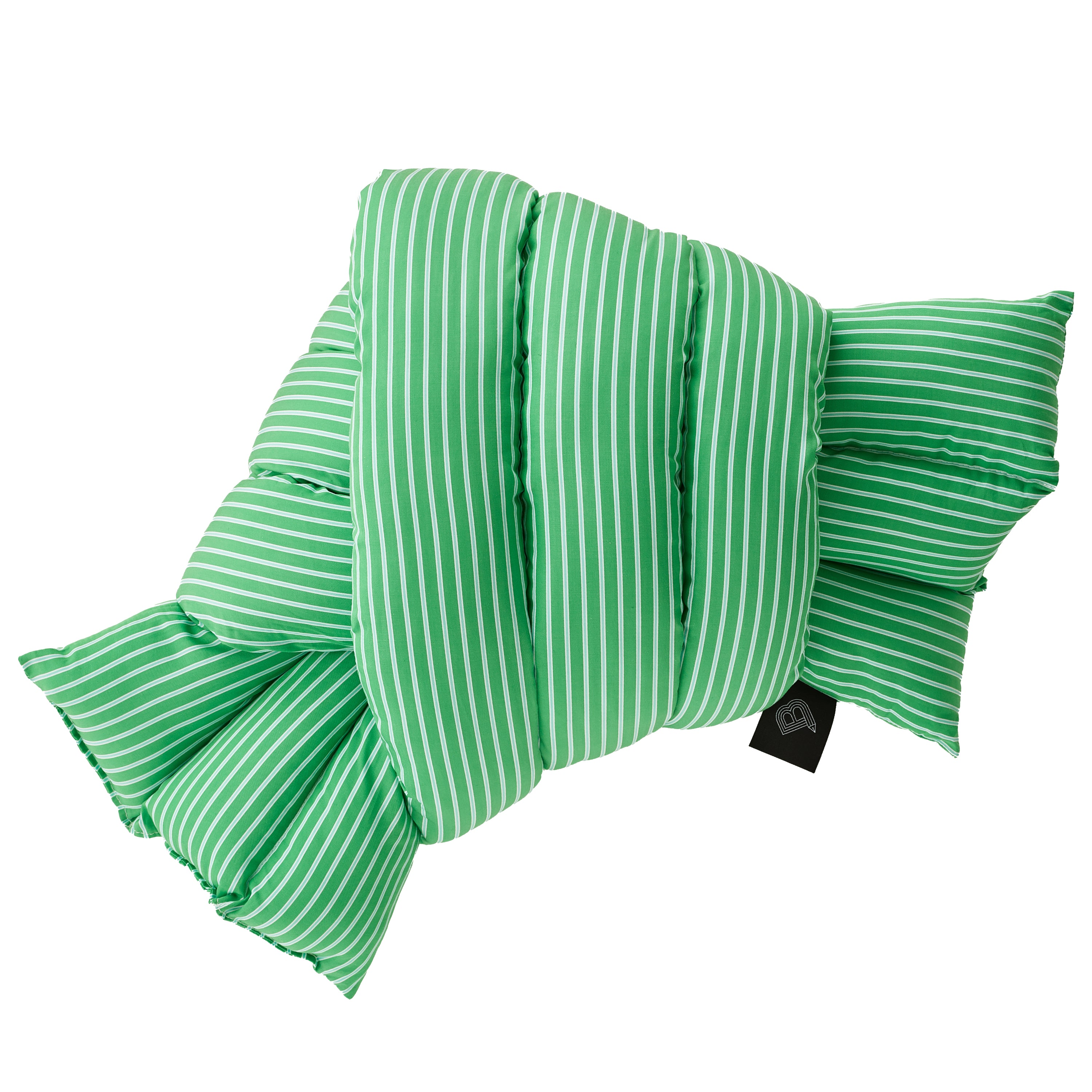 Musubi Cushion - Cotton | Double Stripe Lettuce Green x Pucific Blue