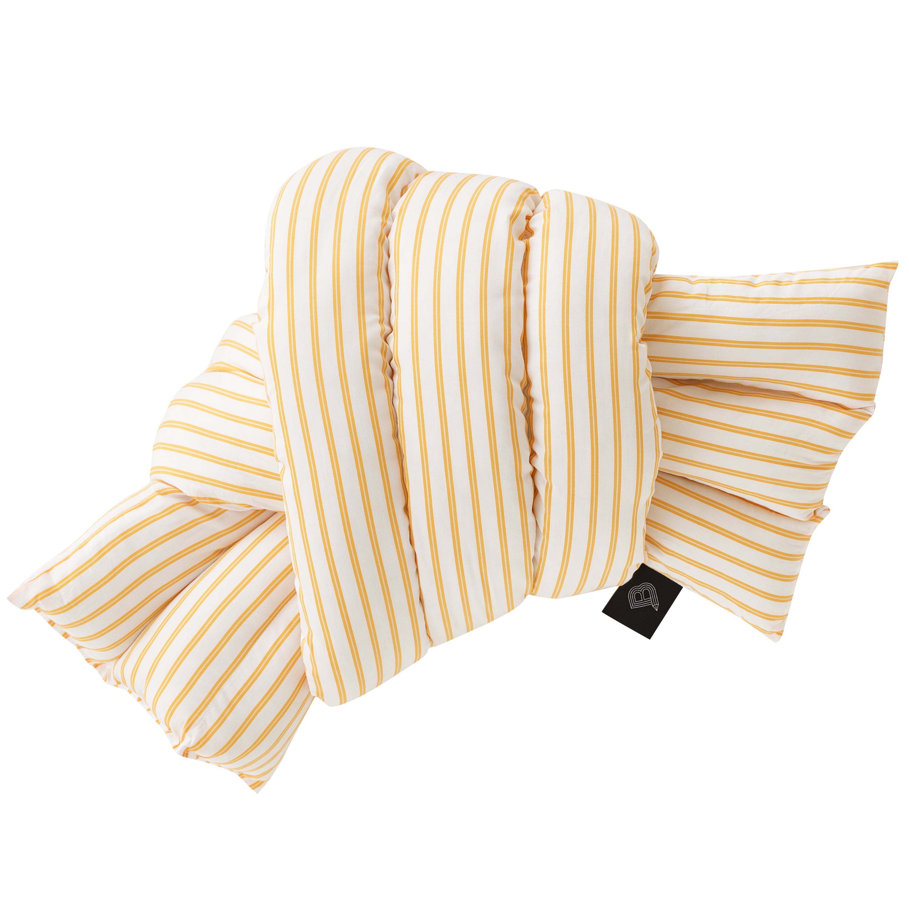 Musubi Cushion - Cotton | Double Stripe White x Butter Yellow