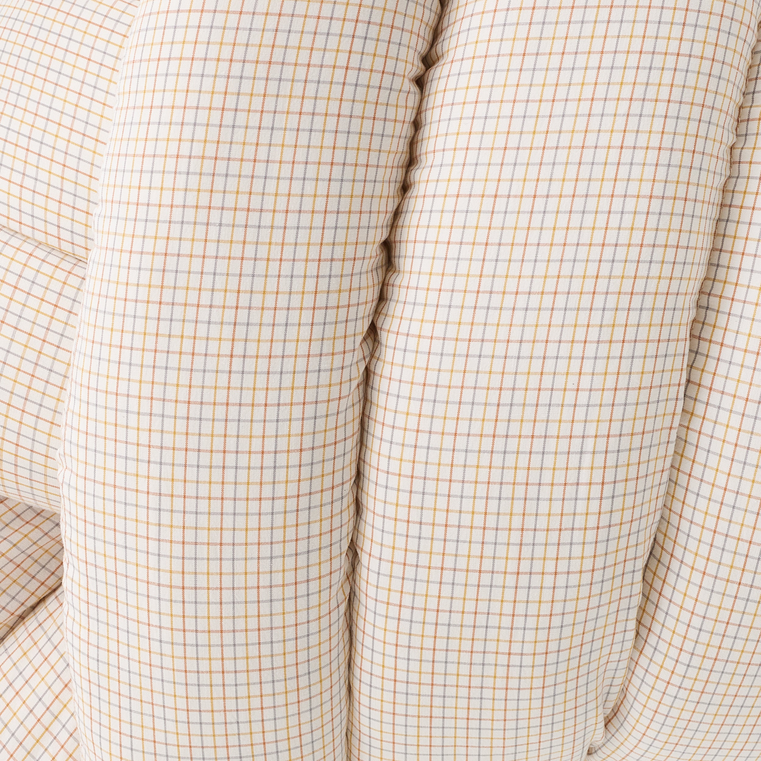 Musubi Cushion | Grid check in brown and yellow