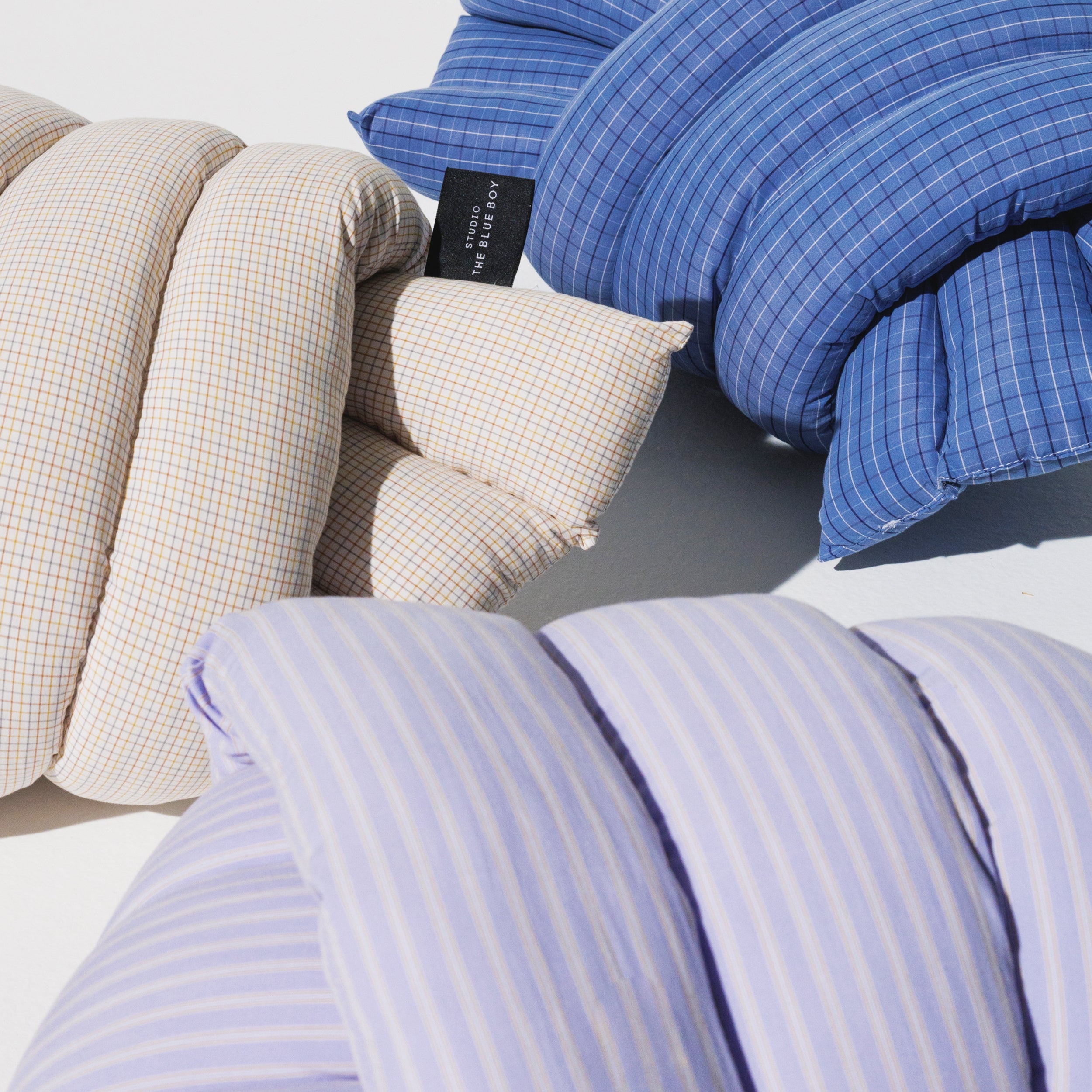 Musubi Cushion | Tattersall check in blue