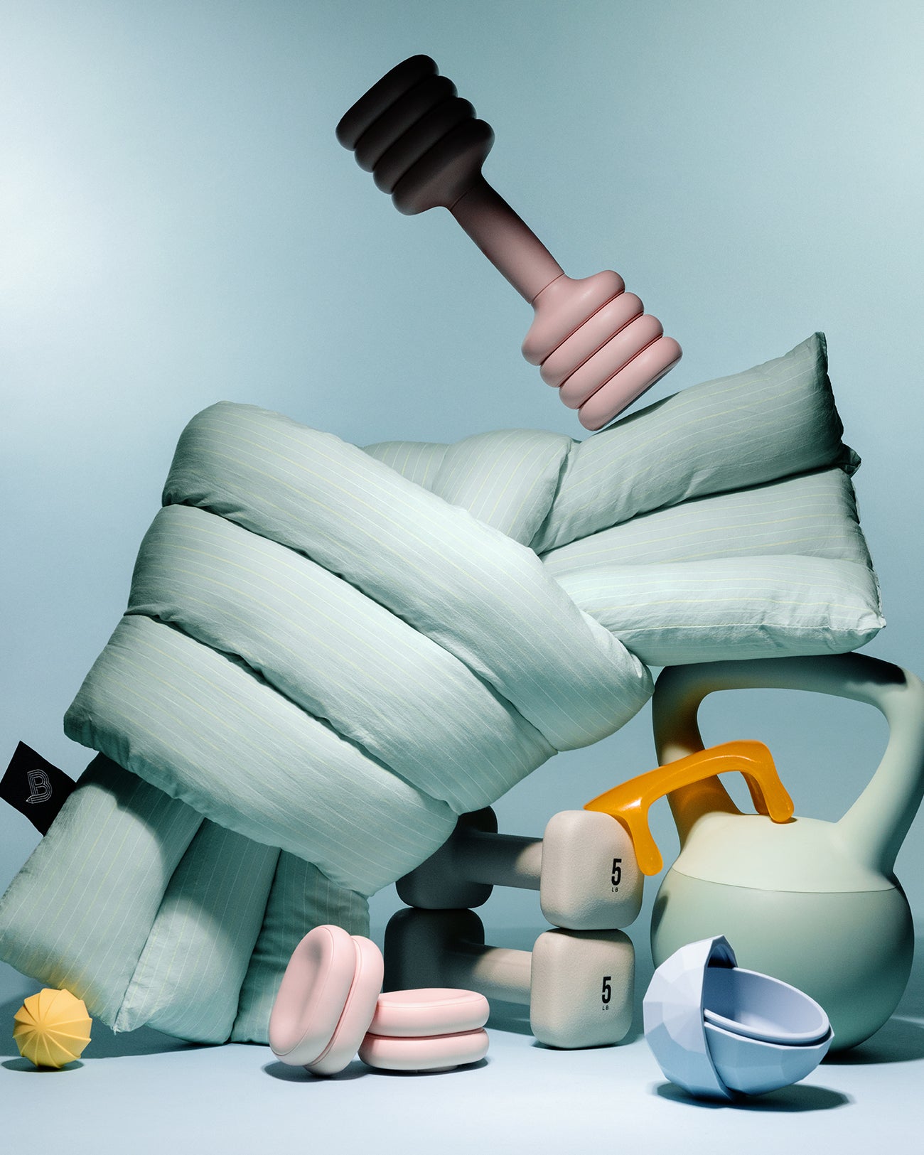 Musubi Cushion - Cotton Stripe | Hudson Green Breeze