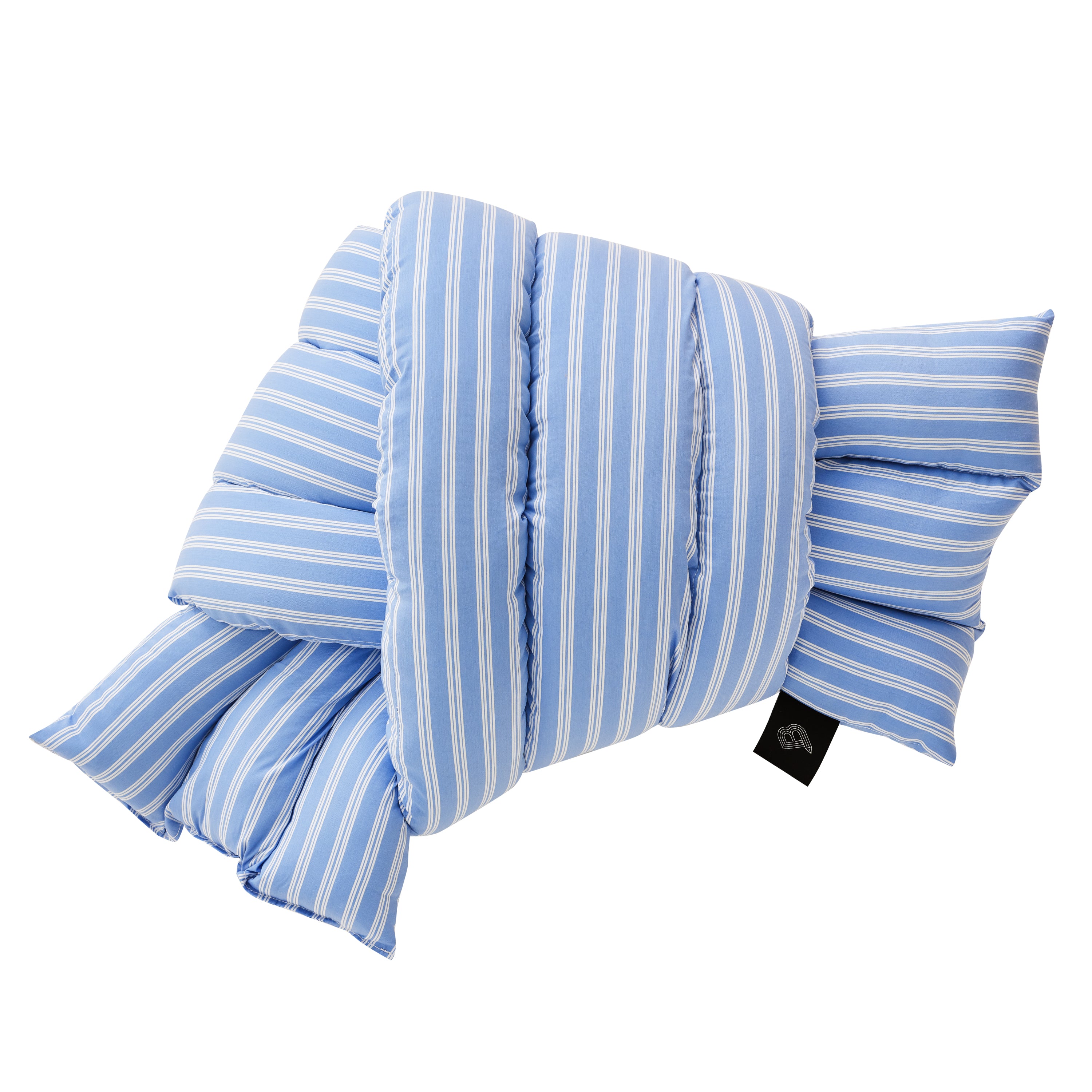 Musubi Cushion | Blue hairline stripes