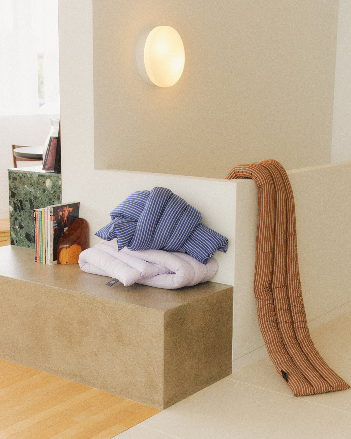 Musubi Cushion – Cotton Stripes | Lilac Haze