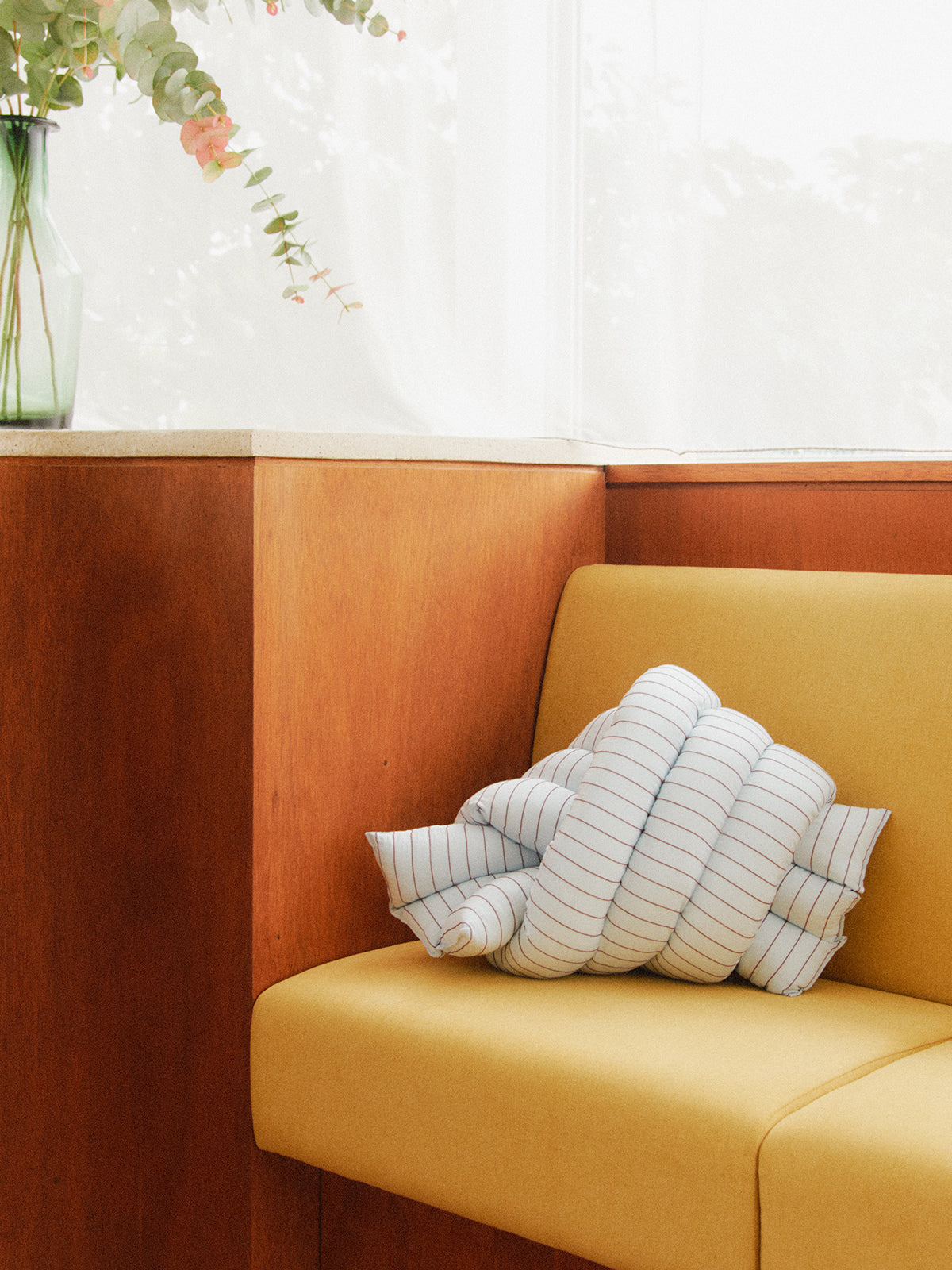 Musubi Cushion – Rayon Mole Border | Sunset Aperitivo