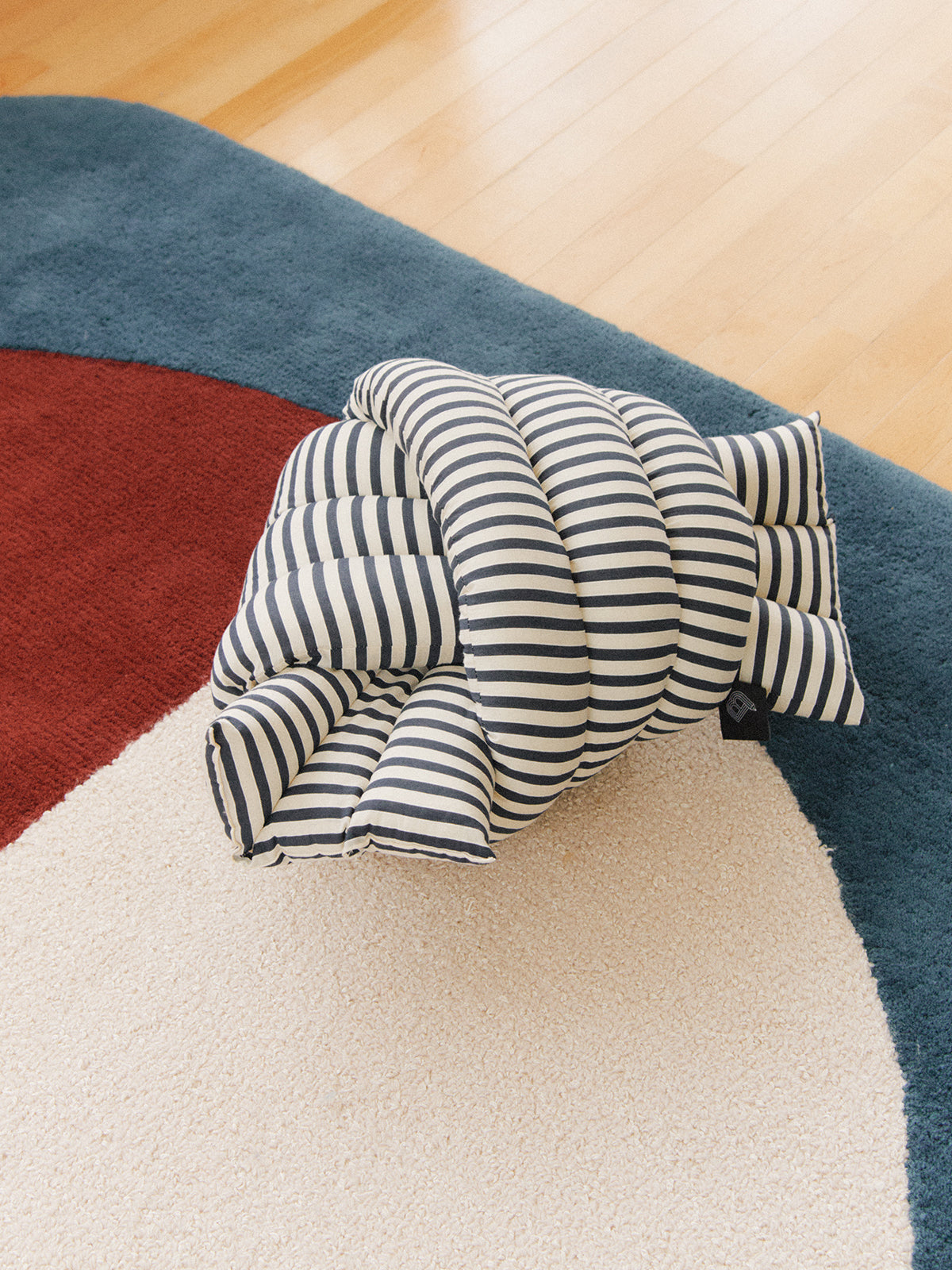 Musubi Cushion - Cotton Borders | Aegean Navy