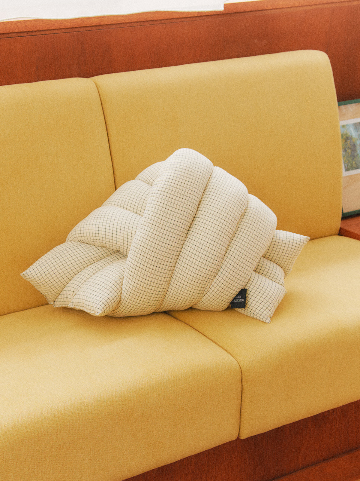 Musubi Cushion – Cotton Checks | Ivory Piazza