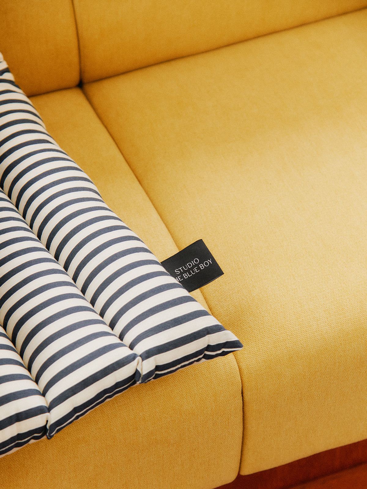 Musubi Cushion - Cotton Borders | Aegean Navy