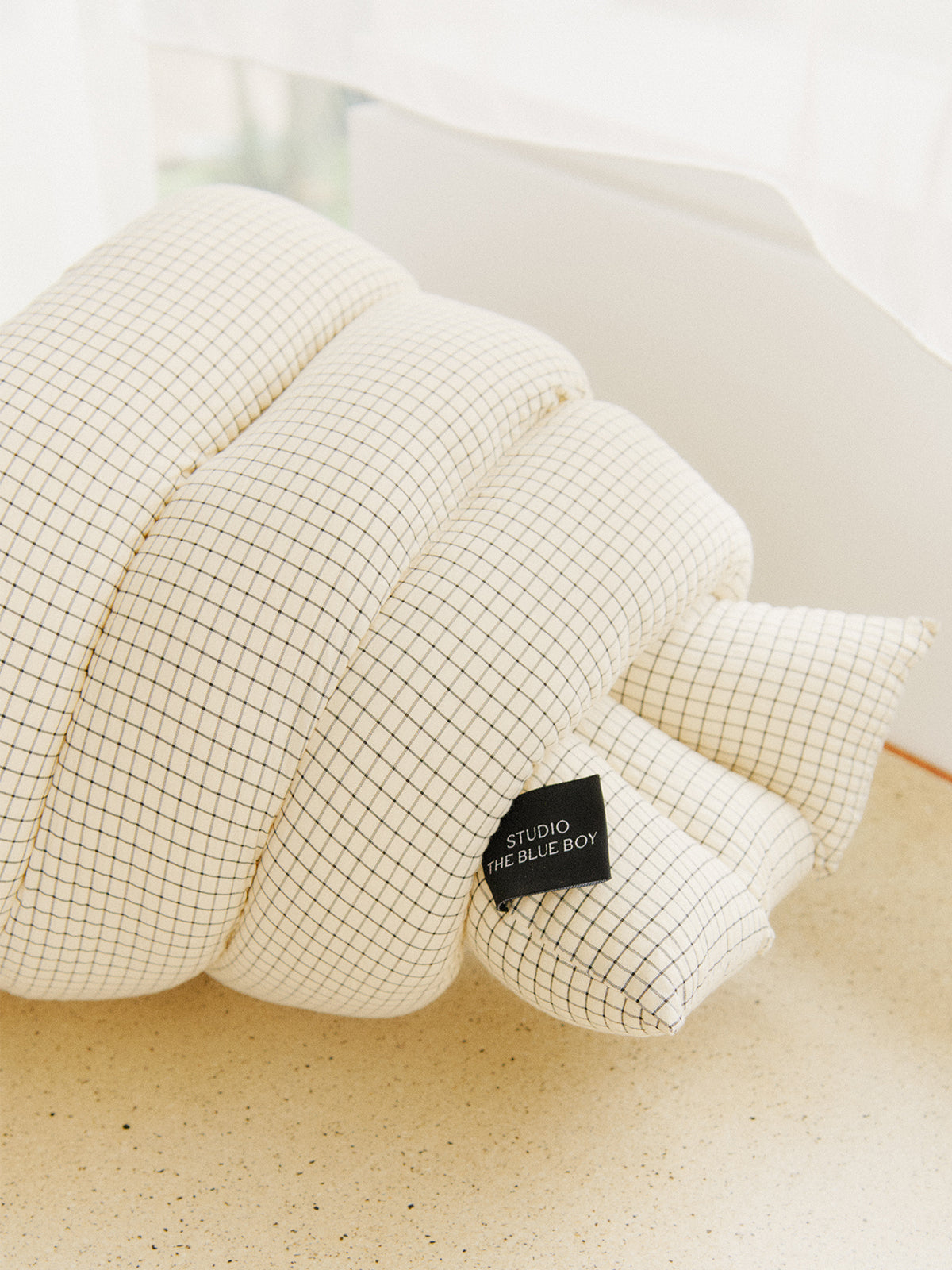 Musubi Cushion – Cotton Checks | Ivory Piazza