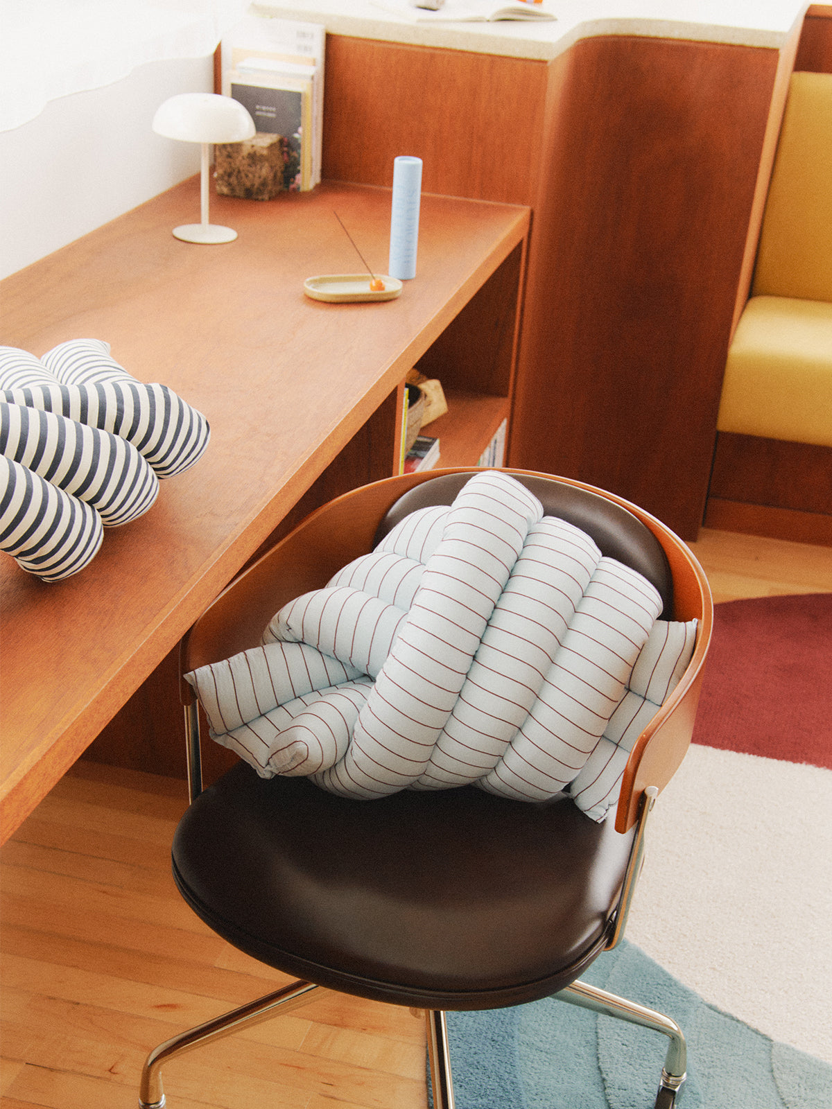 Musubi Cushion - Cotton Borders | Aegean Navy