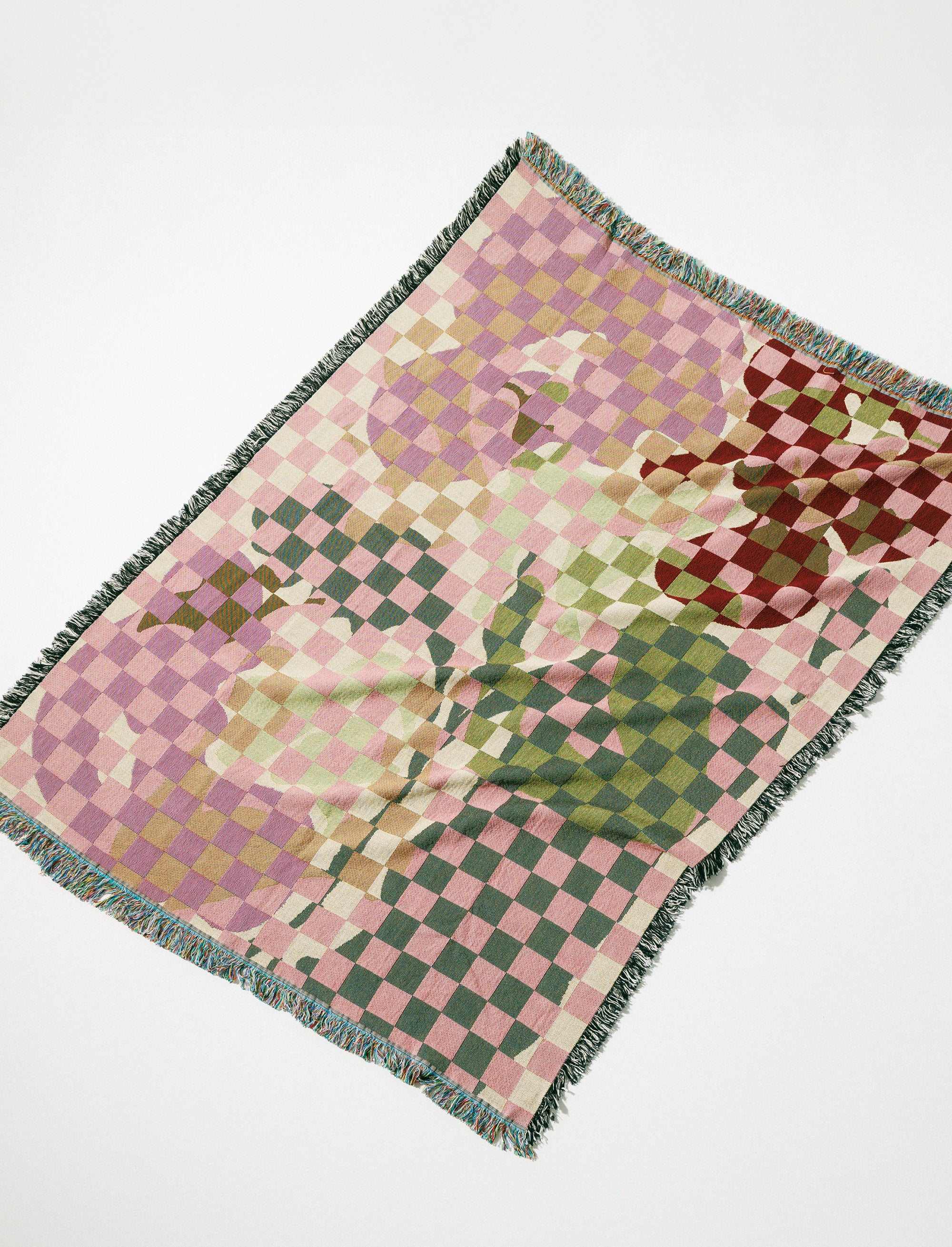 Woven throw blanket - Orchid camouflage