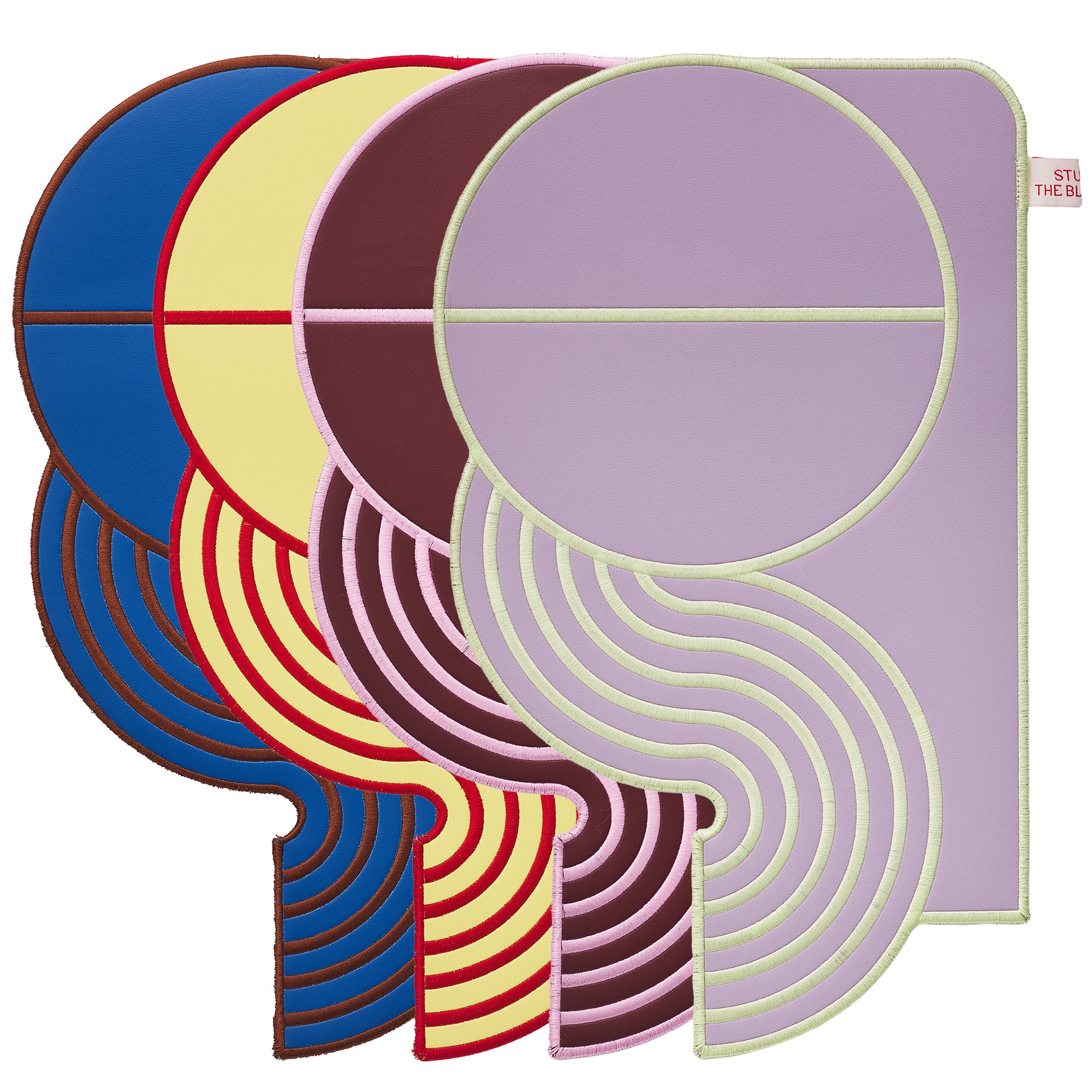 Wavy Split Leather Placemats - Set of 4