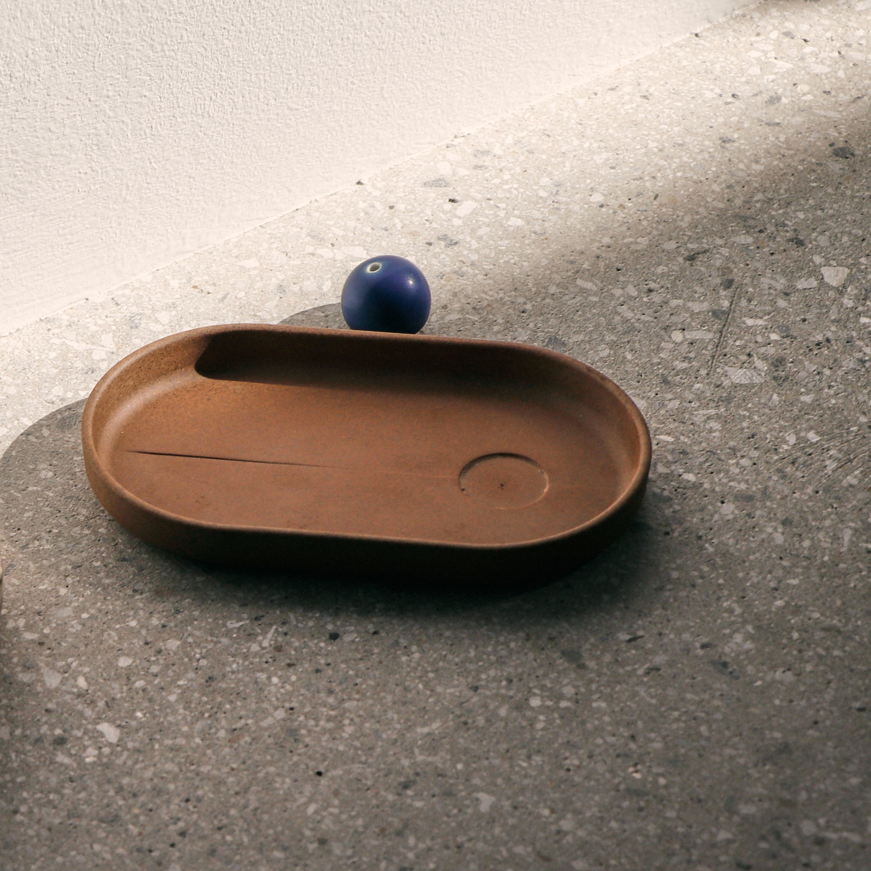 Incense holder（Hasamiyaki）- Sandstone Blue