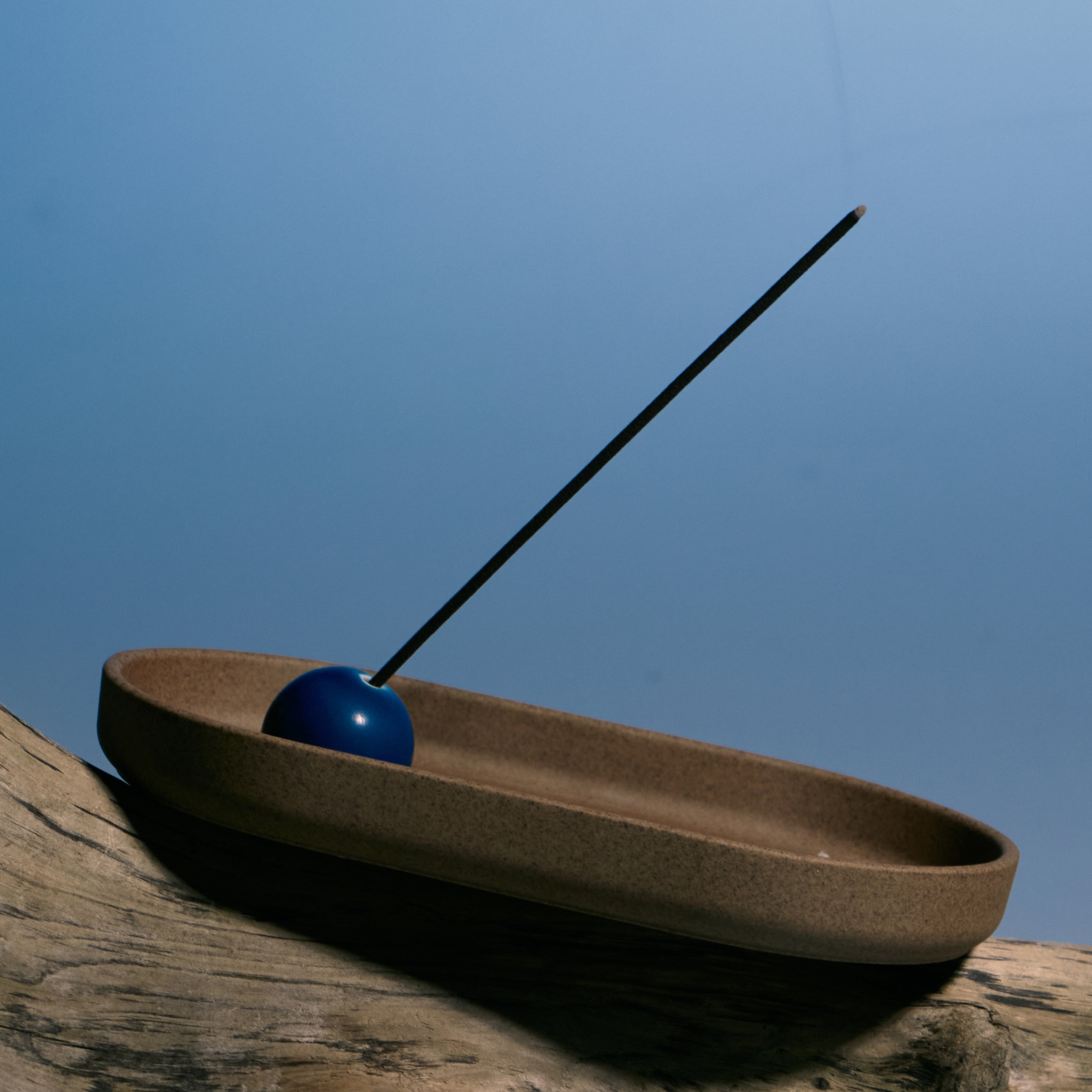 Incense holder（Hasamiyaki）- Sandstone Blue