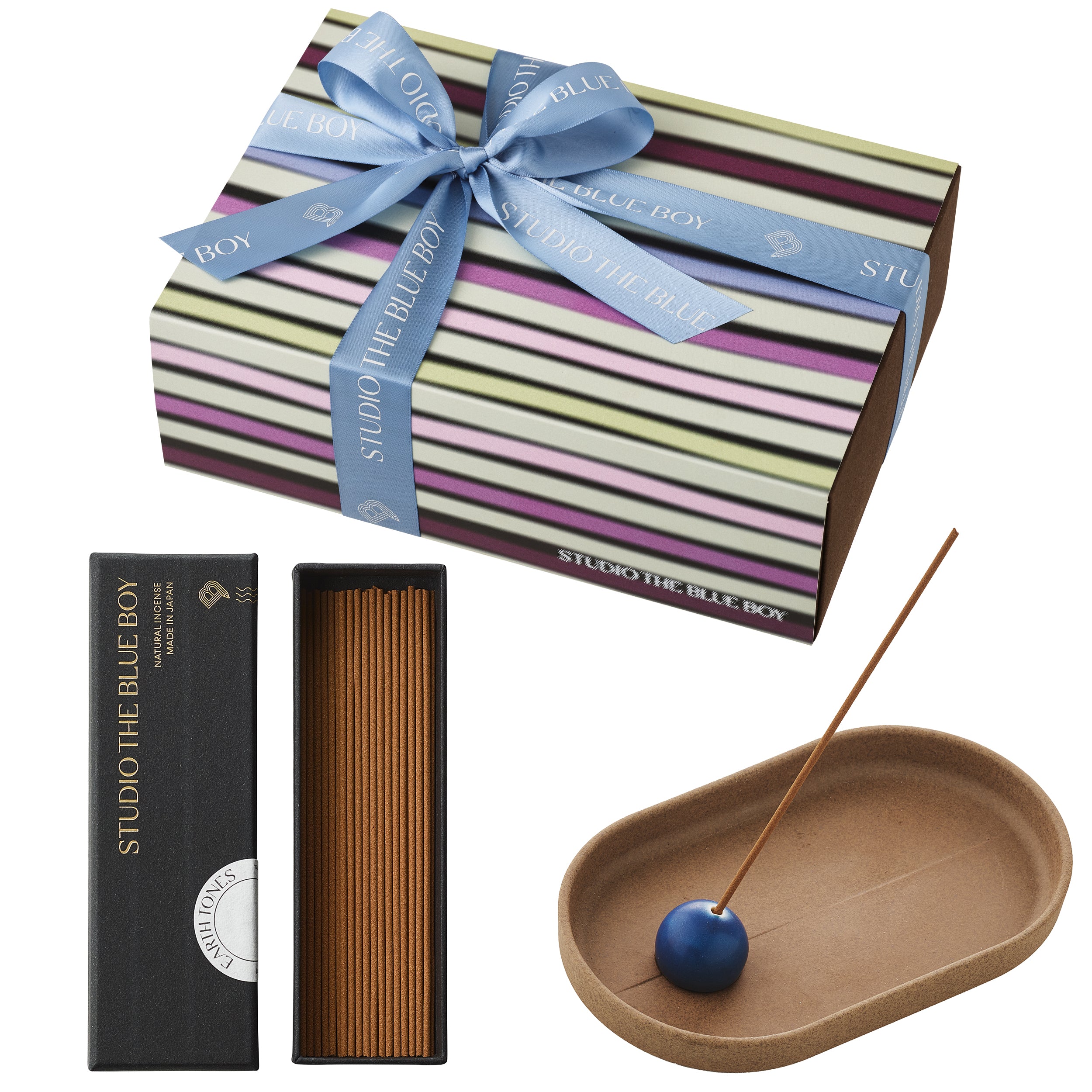 【新品】STUDIO THE BLUE BOY お香立て、お香セット YOUR FIRST INCENSE KIT - Sandstone Blue