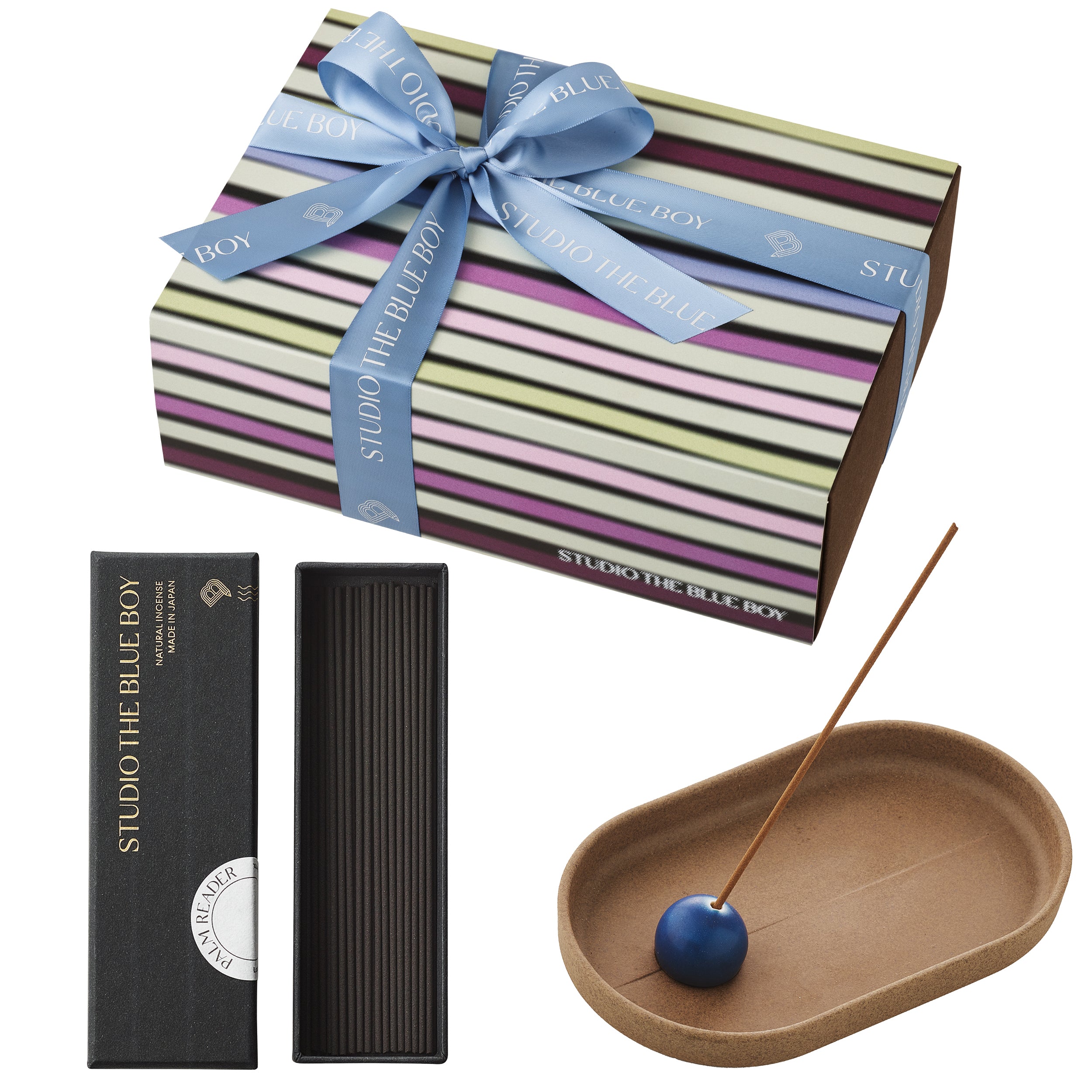 【新品】STUDIO THE BLUE BOY お香立て、お香セット YOUR FIRST INCENSE KIT - Sandstone Blue