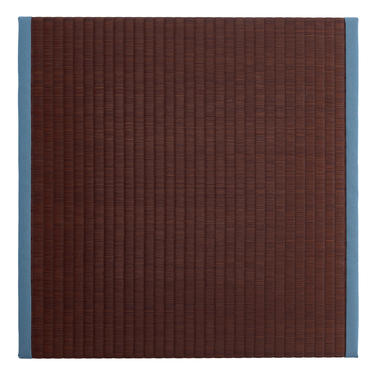 Square Tatami Mat – Burgundy Igusa with Ice Blue Edge (Set of 6, appro
