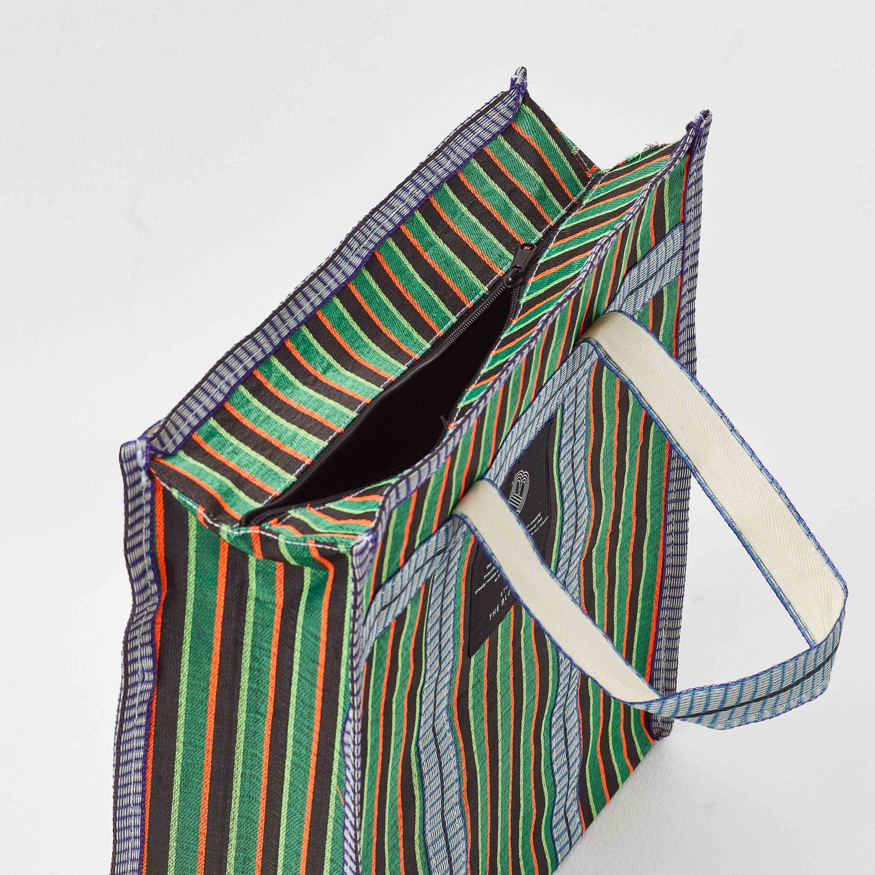 Recycled Nylon Market Bag - Ghiacciolo Stripe