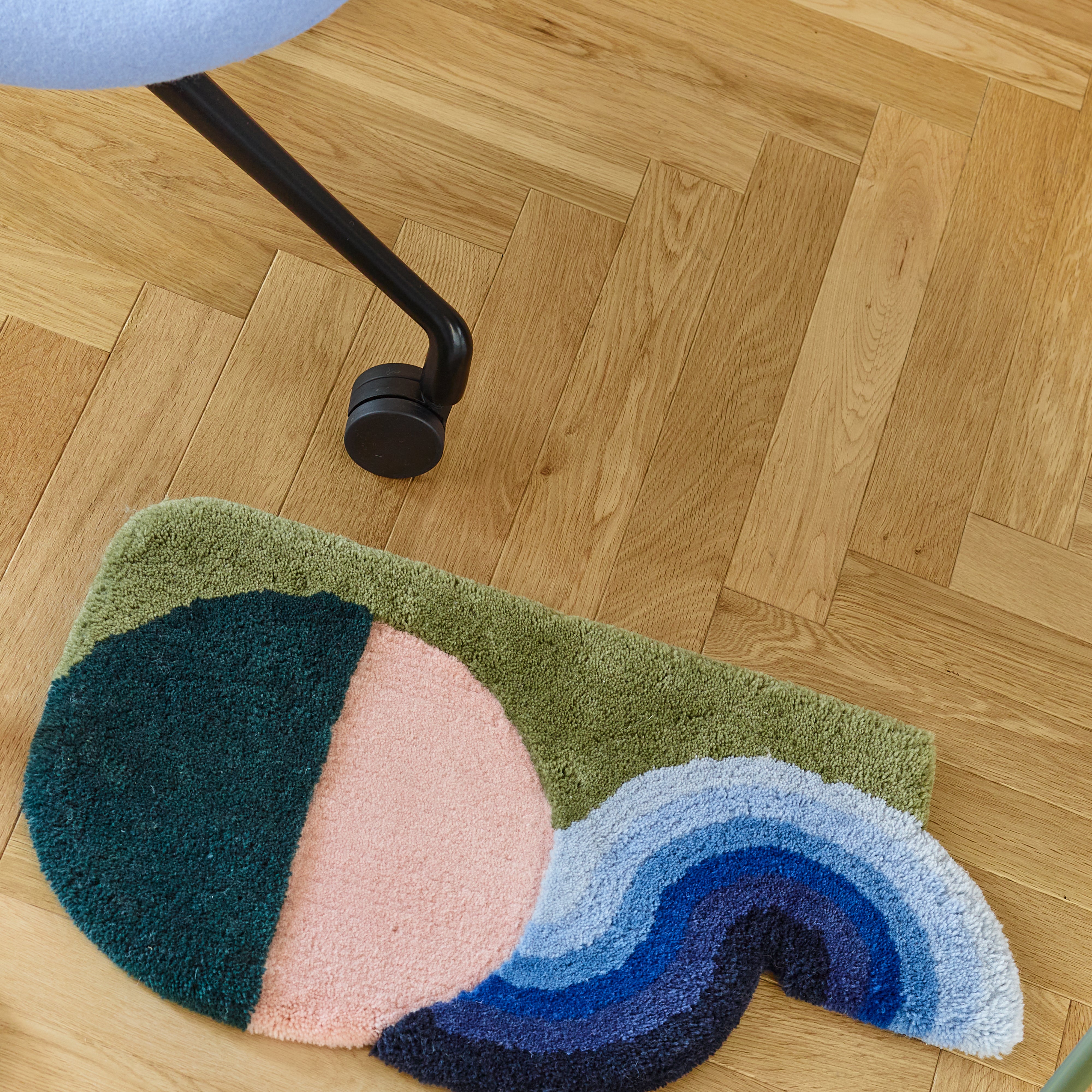 Mini alfombra ondulada como muestra