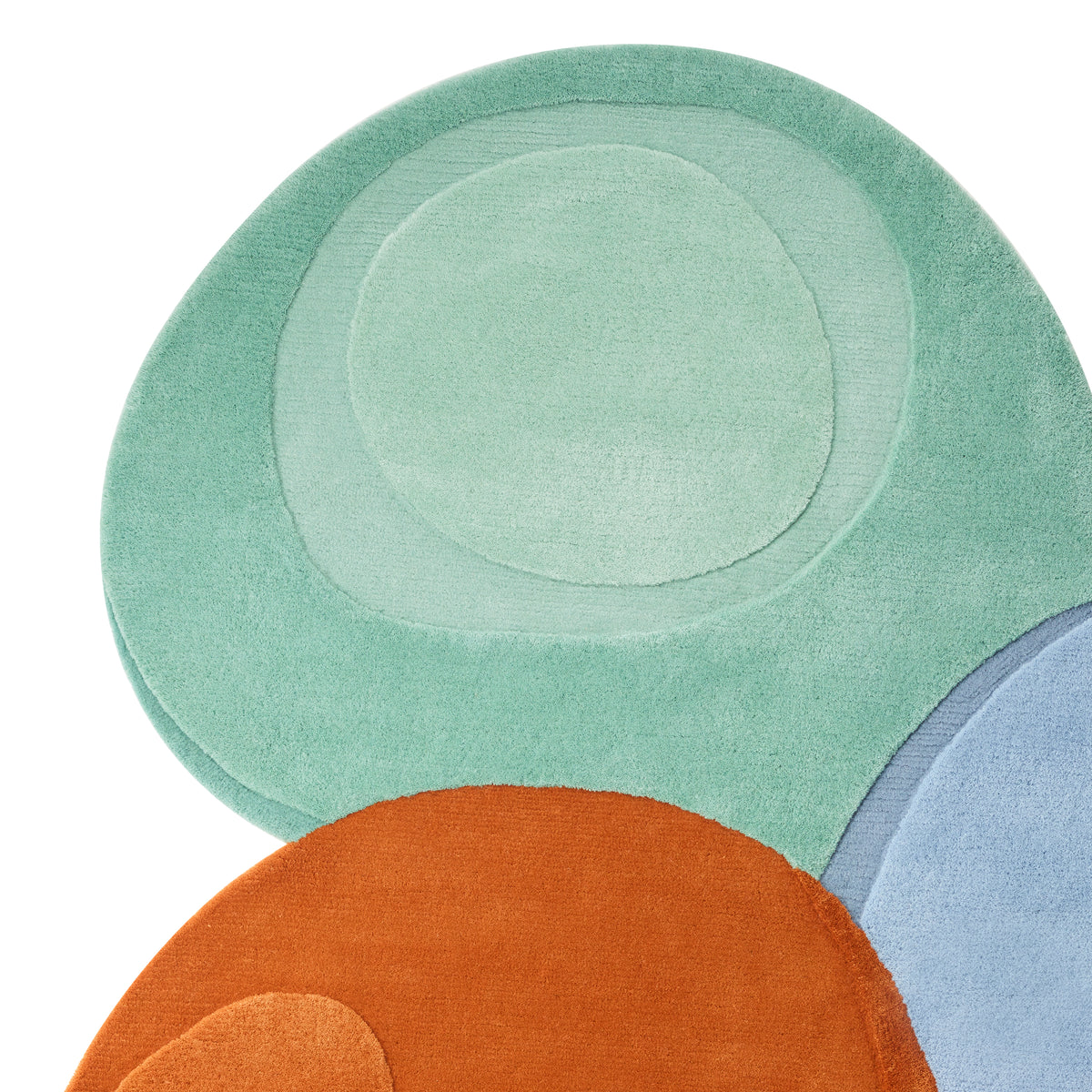Sculpted Liquid Rug - Creamy pistachio x Creamy ice blue x Jaffa orang