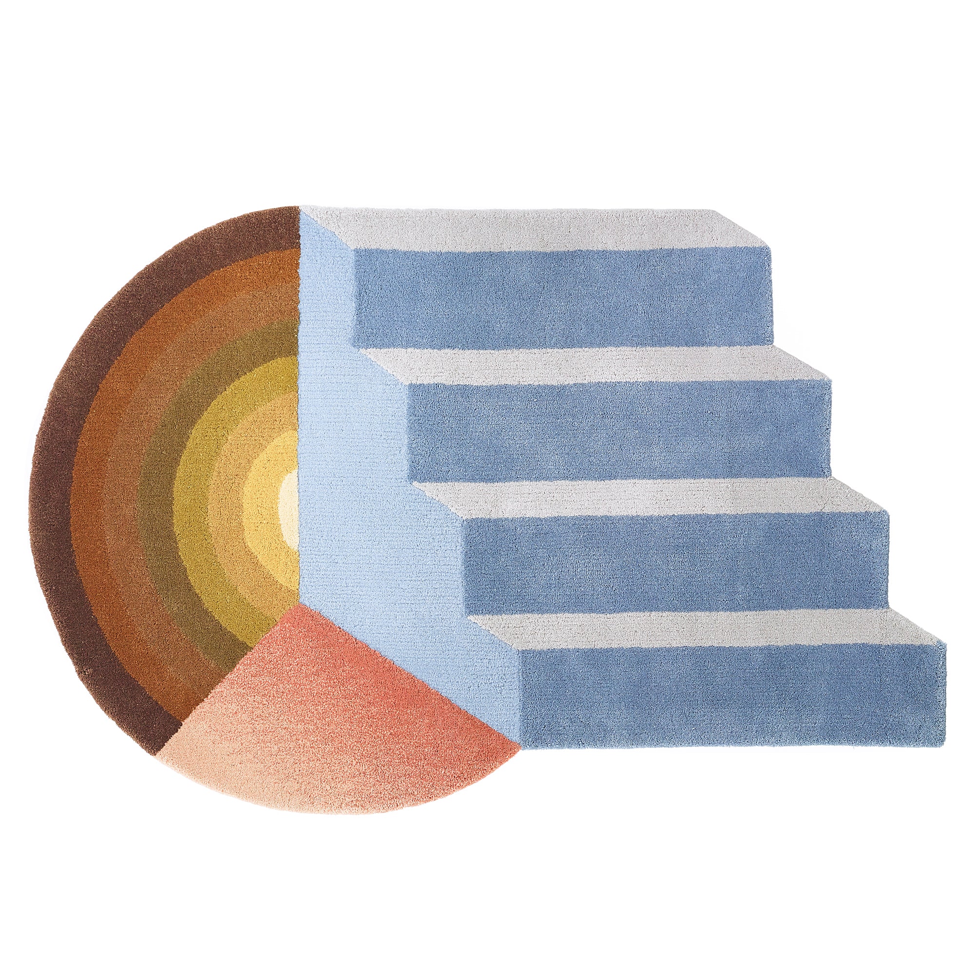 Wavy Gradient Rug - Gray Stairs Rug