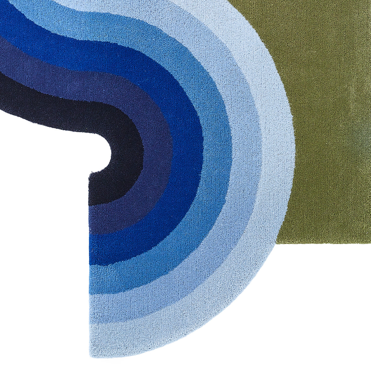 Wavy Gradient Rug - Deep Green x Dusty Pink